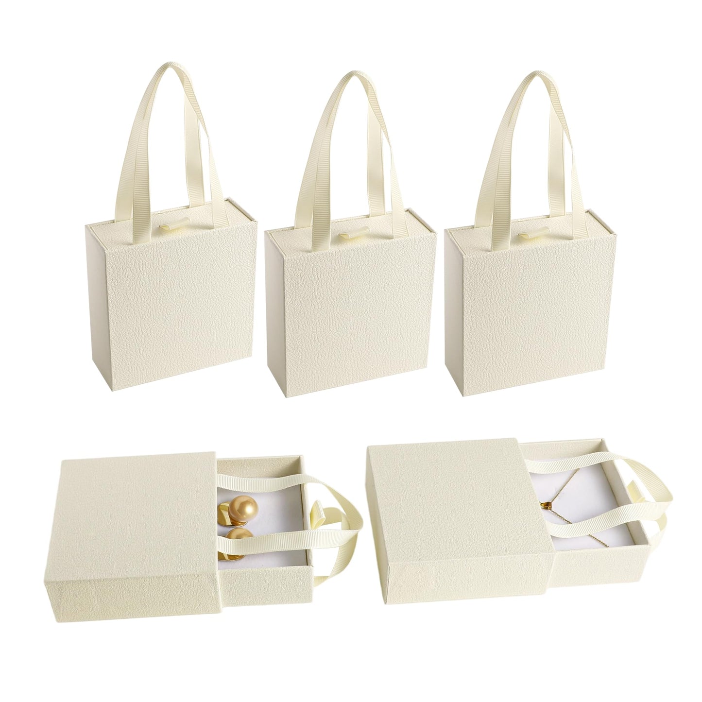 40 pcs paper boxes 9 x 9 x 3.5 cm, beige luxury gift storage, jewelry gift storage box suitable for earrings necklaces bracelets rings