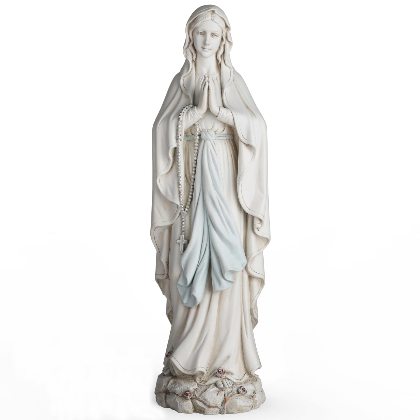 BC Catholic Our Lady of Lourdes Statue, Blessed Virgin Mary Figure, Holy Mother Mary Décor for Indoor Home or Outdoor Yard Patio Lawn Hallway Religious Gift 14.5" H, Handmade by Buildclassic