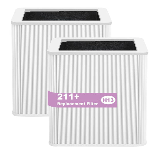 211+ Filter Replacement Compatible with Blue Pure 211+ Air Purifier Series, 2 Stage Filtration System of H13 True HEPA Filters & Activated Carbon Filter, 2 Pack