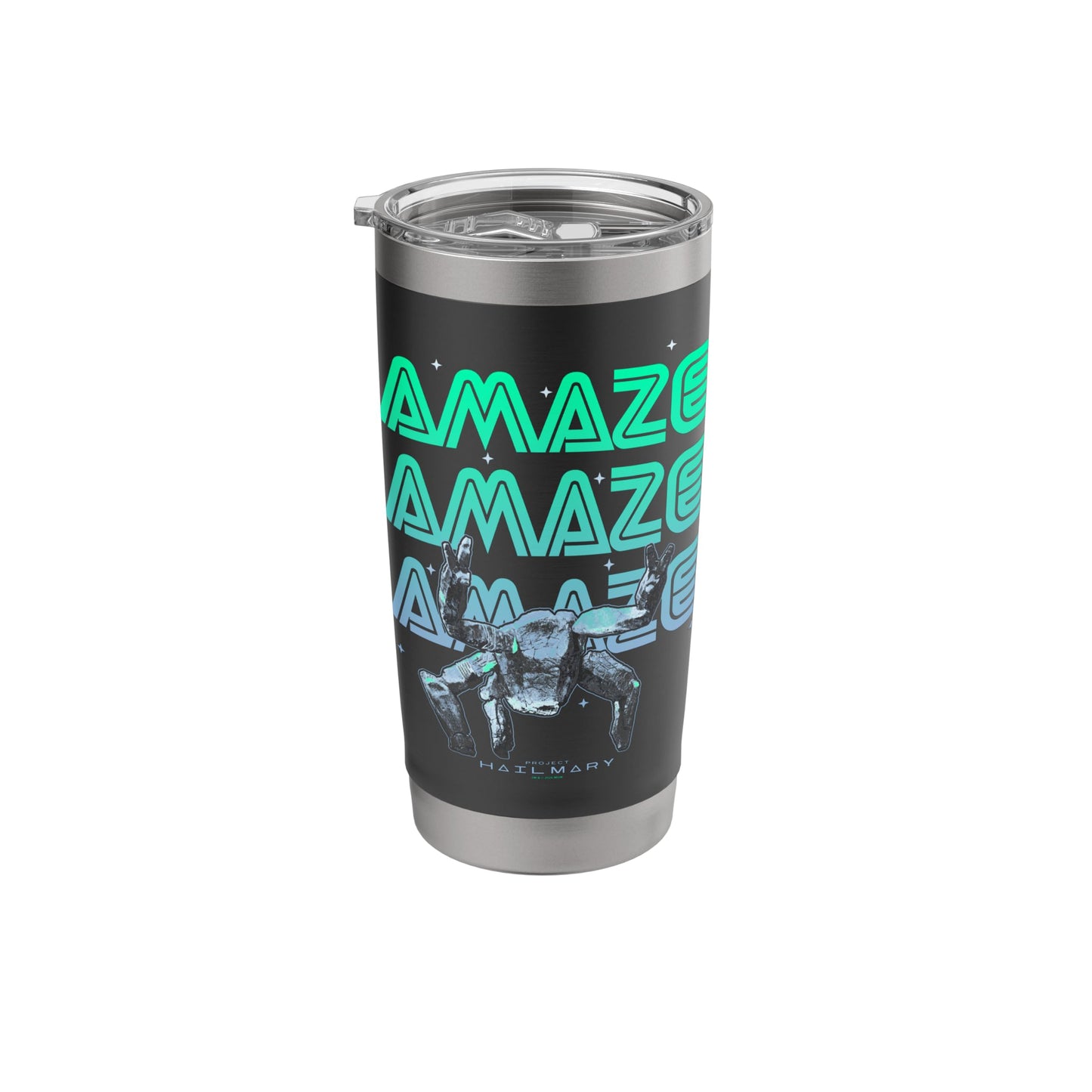 Project Hail Mary Amazing Rocky The Alien Neon Portrait Stainless Steel Insulated Tumbler