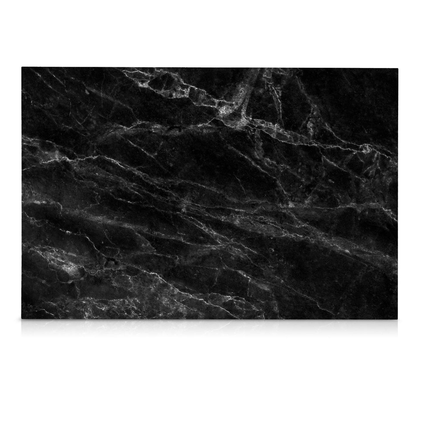 Navaris Magnetic Dry Erase Board - 16 x 24 inches Decorative White Board for Wall with Design, Includes 5 Magnets and Marker - Black Marble