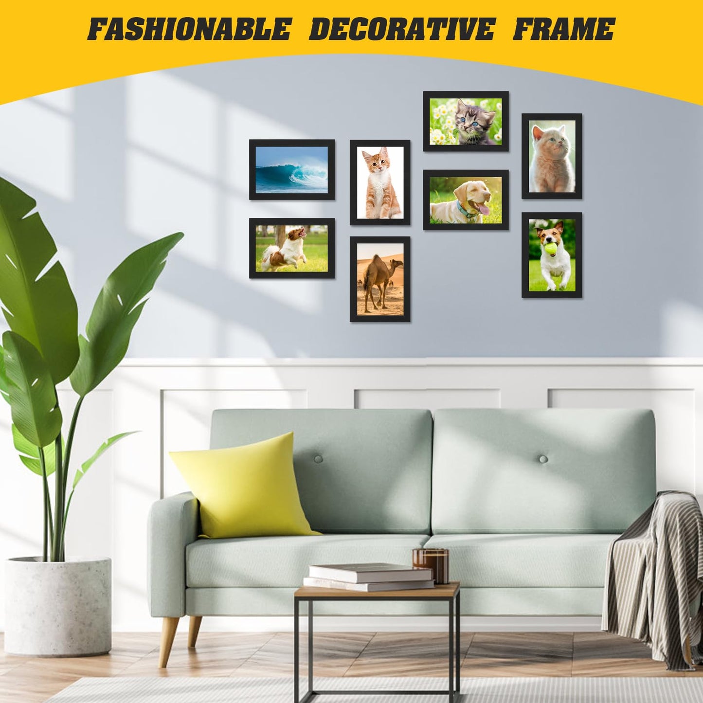 YOUKE OLA Set of 60 Picture Frame Bulk Photo Frames Wall Mounting Simple Photo Frames Multi Picture Frames for Wall or Tabletop, 4X6 Inch Black