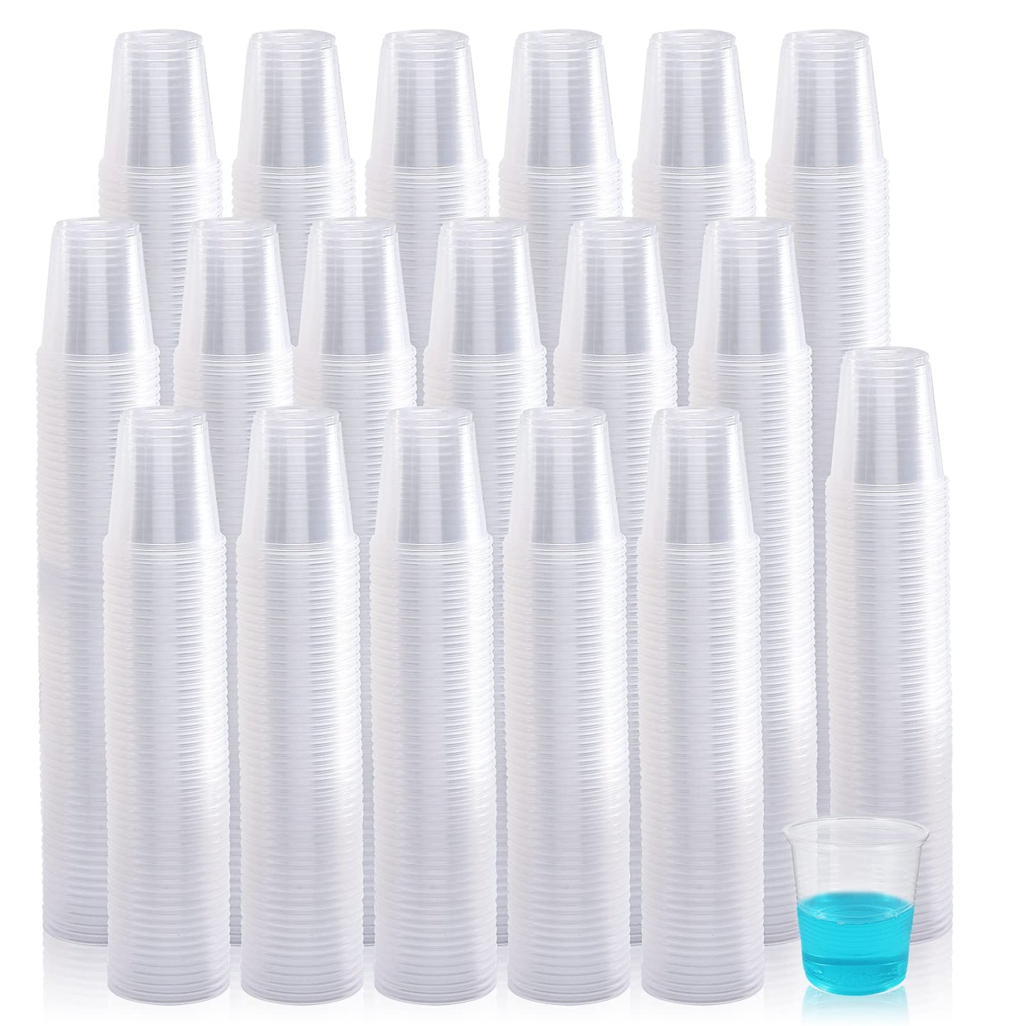 1000 Pack 3oz Disposable Plastic Cups,Disposable Mouthwash Cups,3 Ounce Small Clear Tumblers Ideal for Whiskey,Drinking Tasting, Food Sample