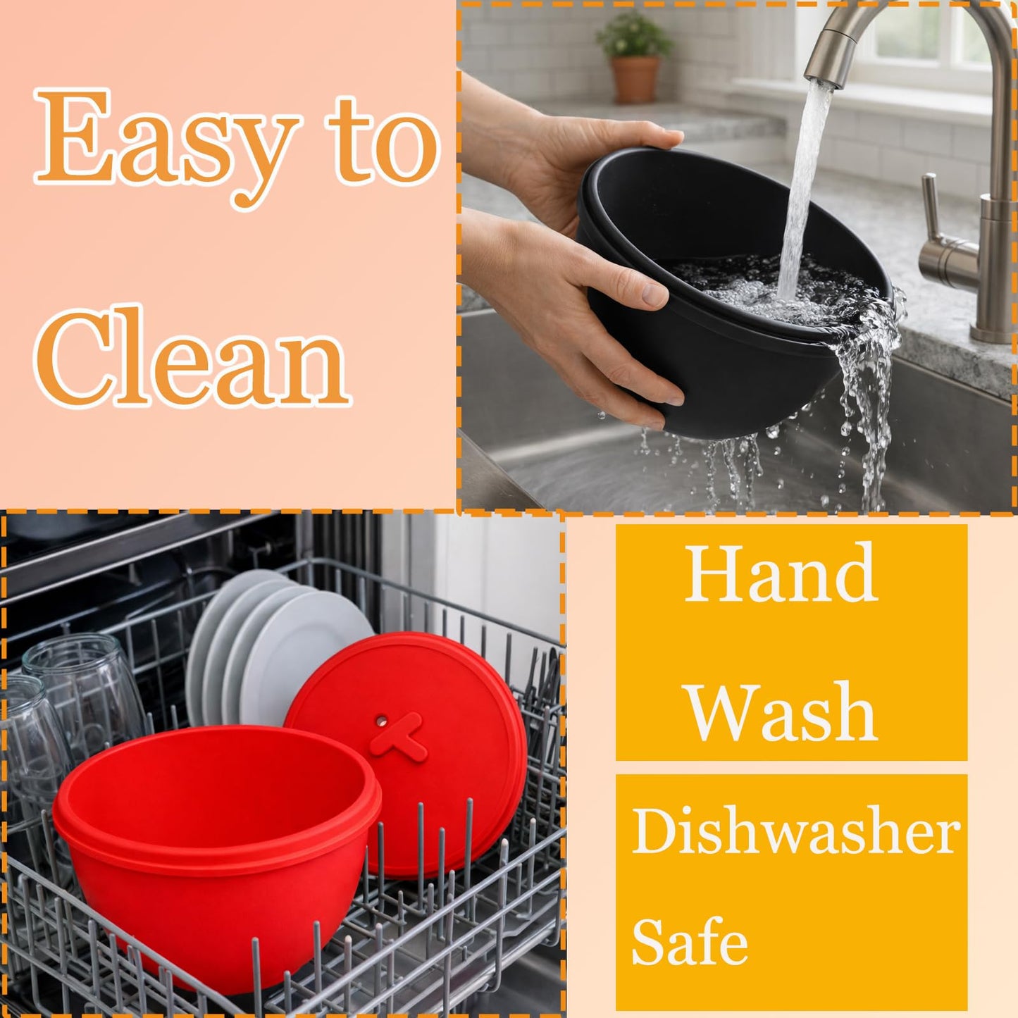 Silicone Bowl Liners for 7 Quart Bowl Lift Stand Mixer, 2 Silicone Liners with Lid, Adjustable Air Hole, Dishwasher Safe, Food Grade Silicone, BPA Free, Mixer Attachments and Accessories