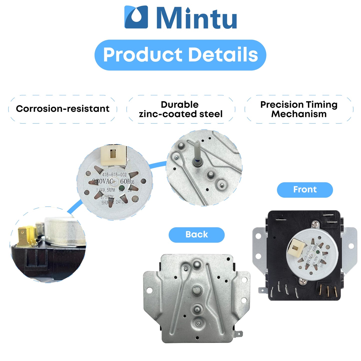 Dryer Timer Control Replacement For Whirlpool WED4815EW1 WED5200VQ1 WED5100VQ1, Maytag MEDC300BW0 MEDC215EW1 YMEDC300BW0 Dryer