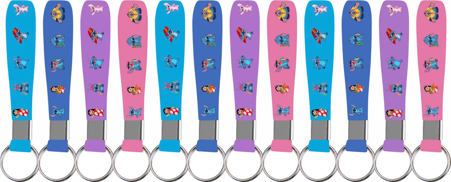 cerfioo 86pcs Stitch Birthday Party decorations Set Included 12 Bracelets, 12 Acrylic Pins, 12 Keychains, 50 Stickers, for Boys and Girls Cartoon Theme Party