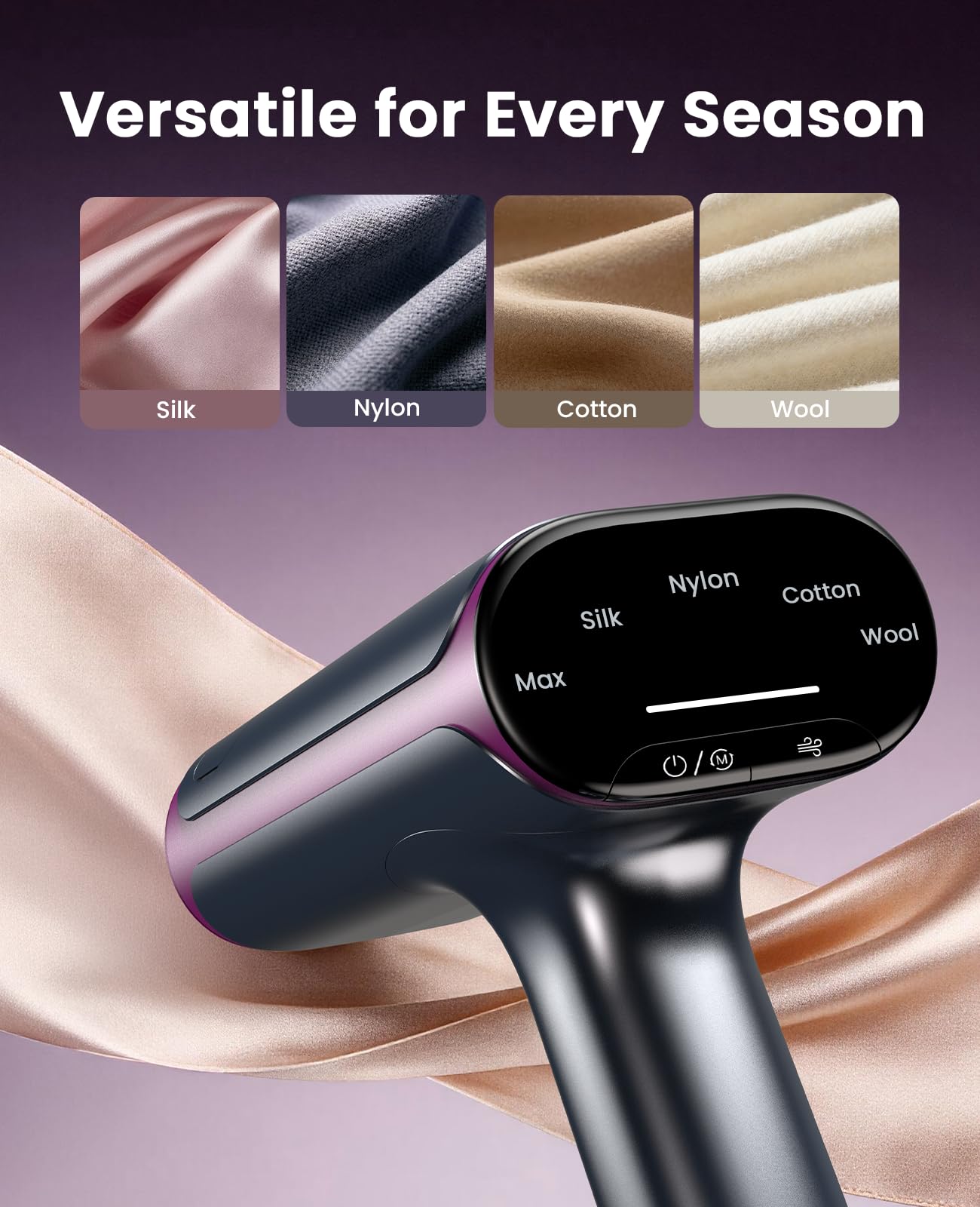 Jack & Rose Vacuum Steamer for Clothes,Stand & Handheld Home Clothes Steamer,2300Pa Suction Auto-Grip, 5 Fabric Modes & 3 Suction Levels,190ml Water Tank,for Shirts,Dresses & Suits (for 110-120V)