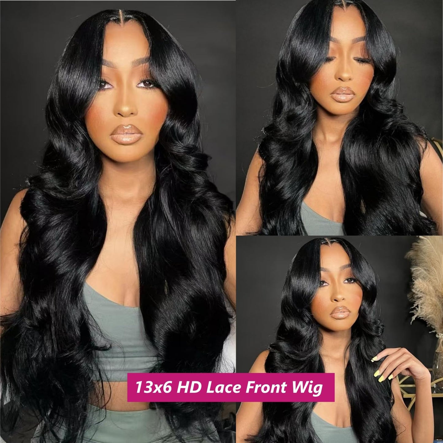 13x6 Lace Front Wigs Human Hair 200 Density Body Wave HD Lace Front Wigs Human Hair 13x6 HD Lace Frontal Glueless Wigs Human Hair Pre Plucked Brazilian Virgin Wig for Women (28 Inch)