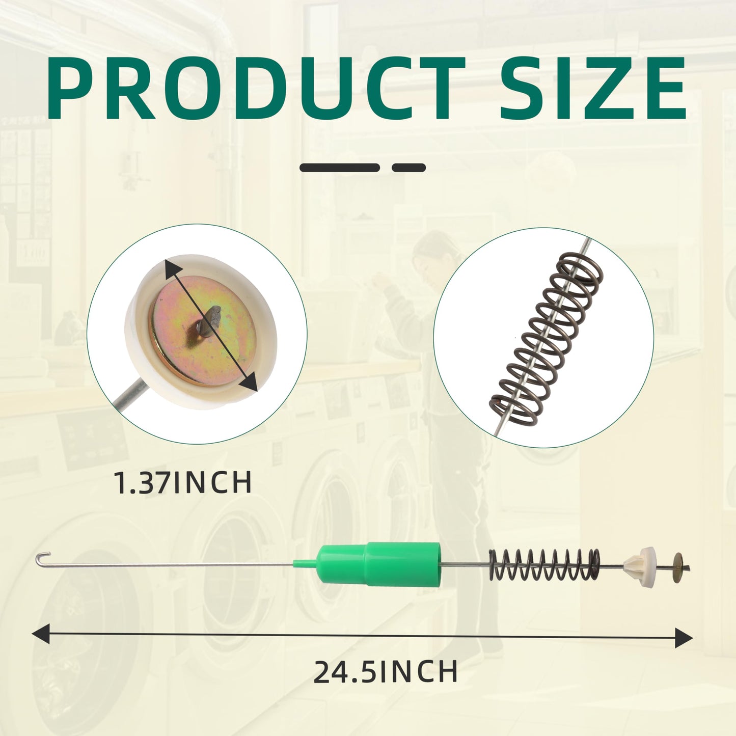 Riyhch Washer Suspension Rod for GE GTW335ASN1WW GTW460ASJ4WW GTW485ASJ1WS GTW465ASN1WW GTW680BSJ3WS 4 PCS WH16X26911 WH16X26910 Washing Machine Replace WH16X24144 WH16X24145