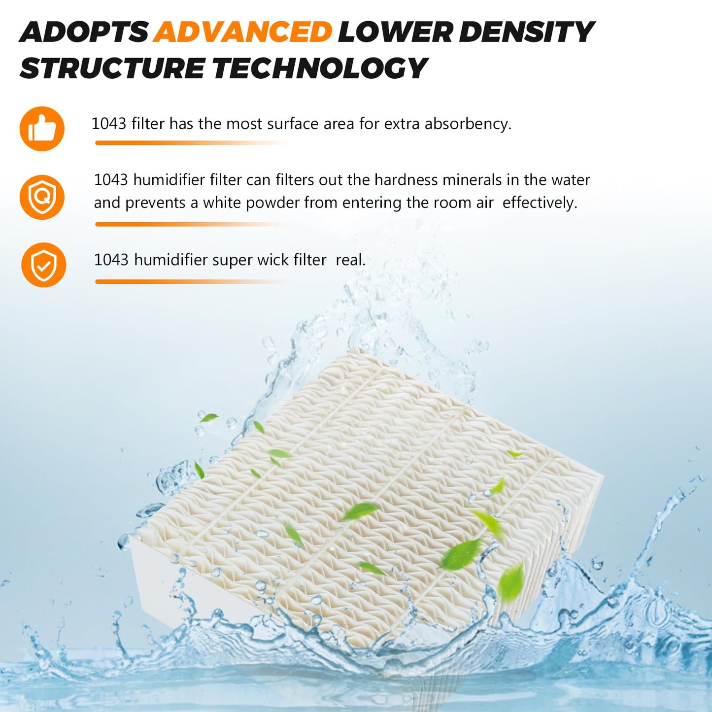 Blutoget 1043 Humidifier Wick Filters 3 Pack Replacement for Essick Air AIRCARE EP9500 EP9700 EP9800 EP9R500 EP9R800 821000 826000 826800 831000 &Bemis Space Saver 800 8000 Series Humidifiers