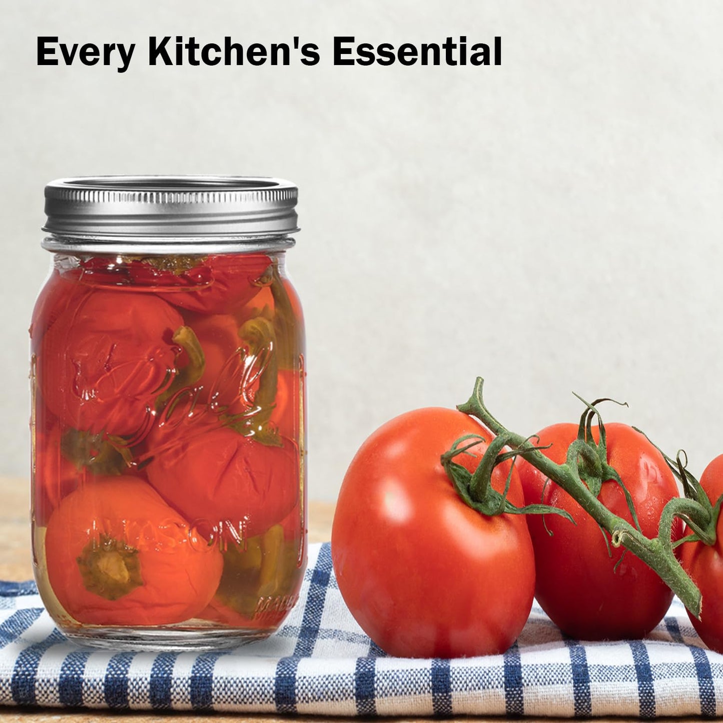 Ball Regular Mouth Mason Jars 16 oz. (12 Pack) - Pint Size Jars with Airtight Lids and Bands for Canning, Fermenting, Pickling, Meal Prep or DIY Decors and Projects Bundled with Peaknip Jar Opener