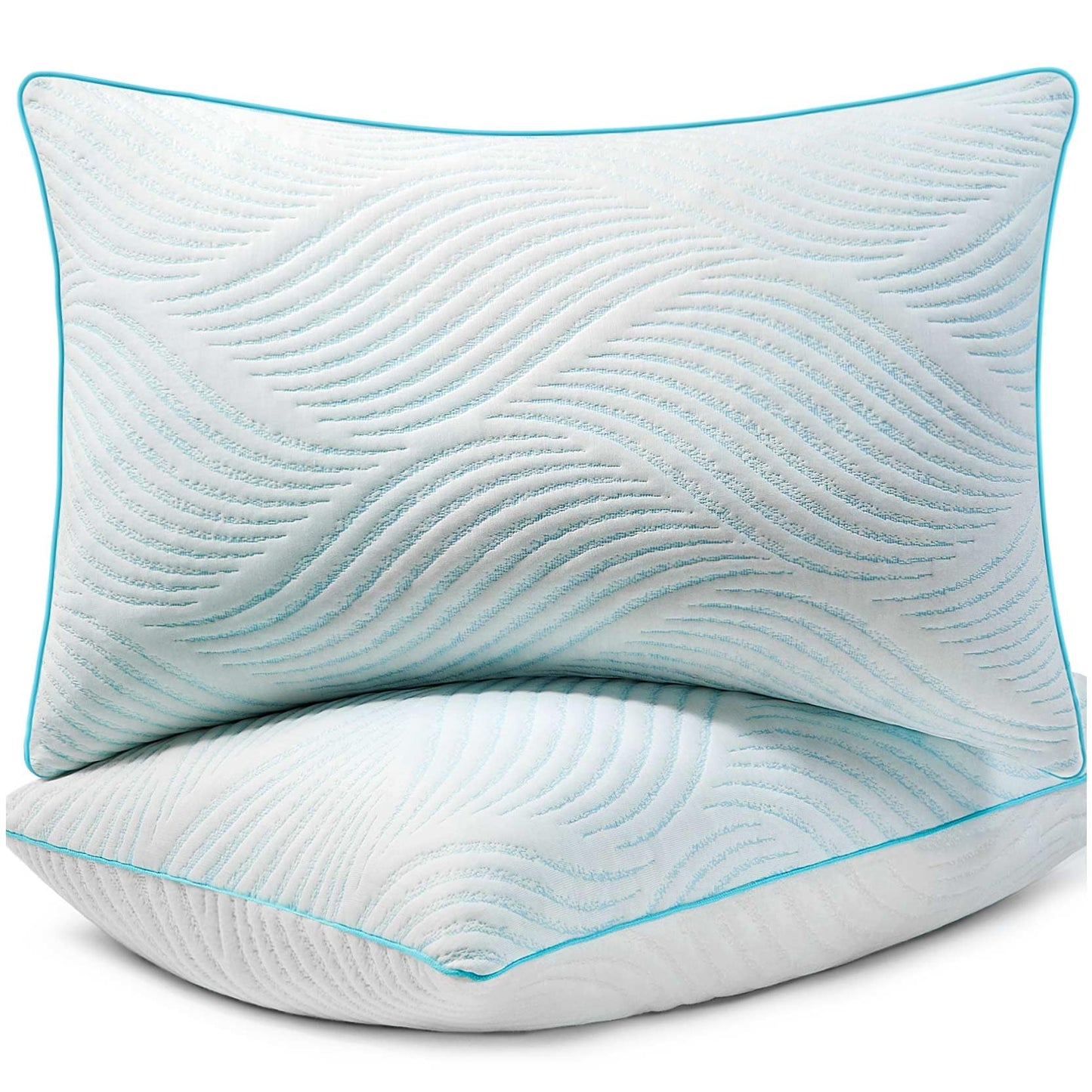 Smilereve Pillows King Size Set of 2 Cooling Memory Foam Pillows for Sleeping Adjustable Medium Firm Back and Side Sleeper