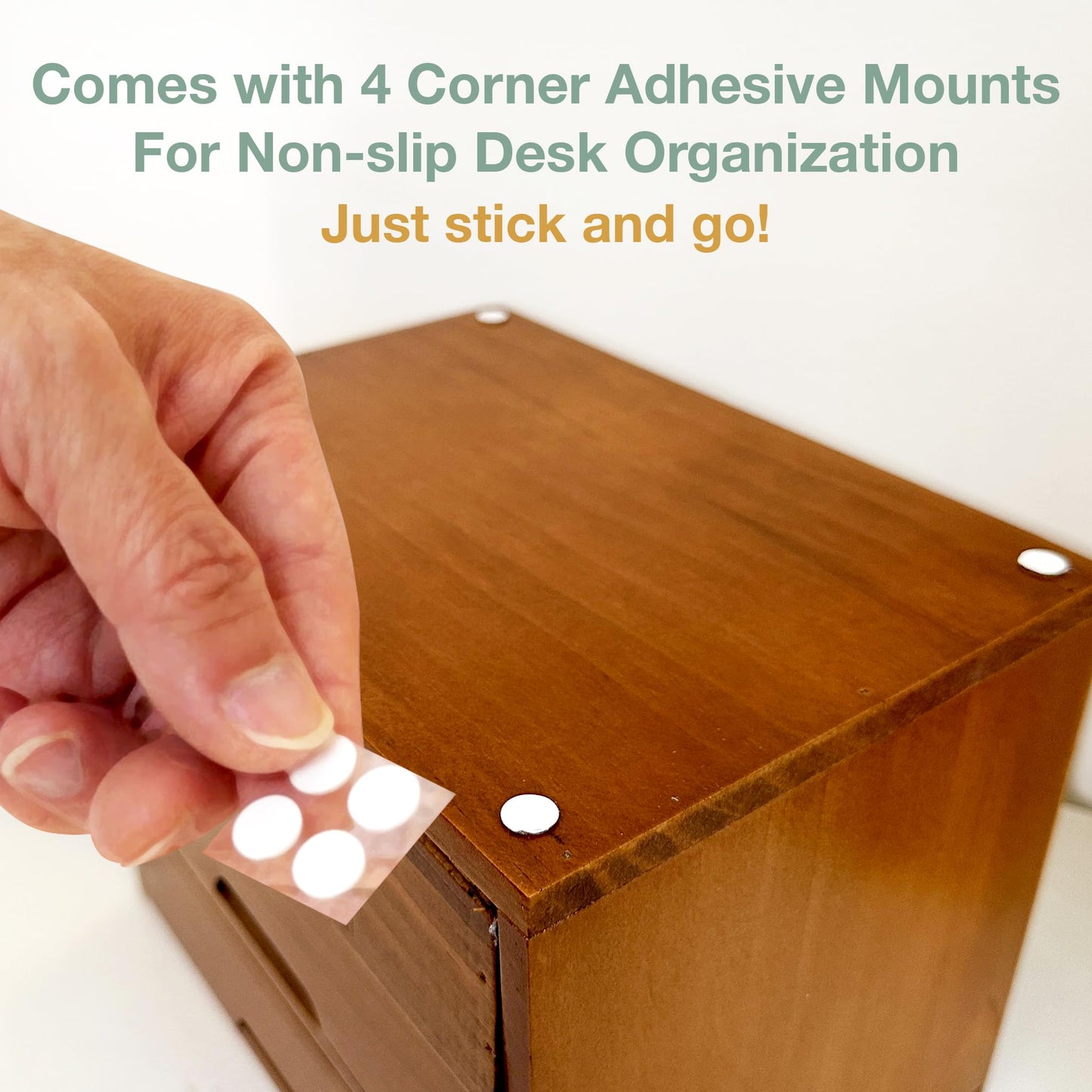 Triple Drawer Desktop Storage Organizer in Modern Wood Design (9.8”x6.9”x 7.5”) 3-Drawer Stackable Drawer Unit - Vanity Accessories Organizer (1-Pack)