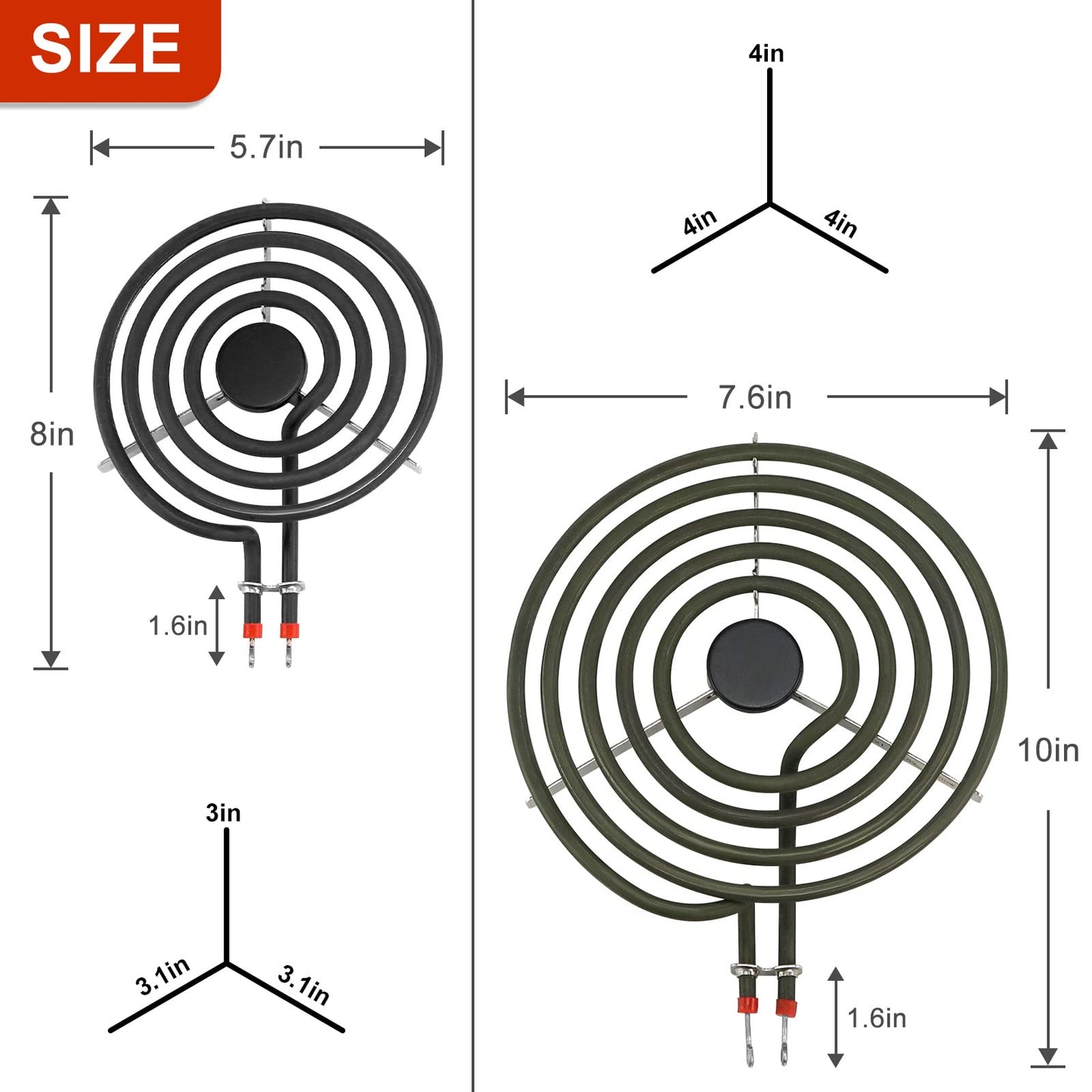 5304430149 5304430150 Porcelain Burner Drip Pan Cooktop Set & MP22YA Electric Range Burner Element Unit Set - Compatible with Frigi-daire Ken-more Tap-pan Electric Range Stove Top by AMI PARTS