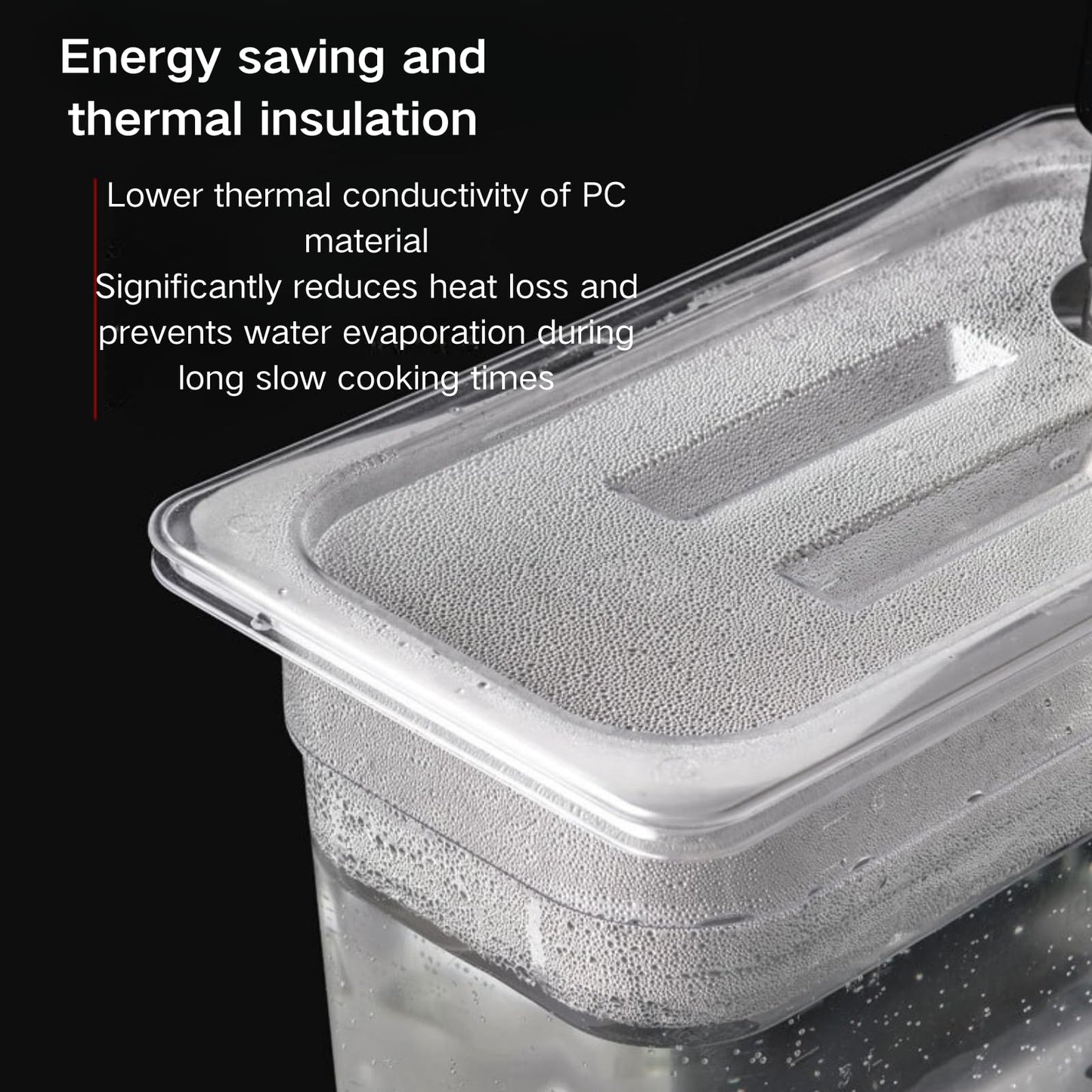 GOVNPJ Sous Vide Container - 6qt Water Bath with Lid, Rack, Vacuum Bags & Hand Pump - 12.8 x 7.9 x 6.9 Inch Sous Vide Kit Slow Cooker Container for Precision Cooking at Home