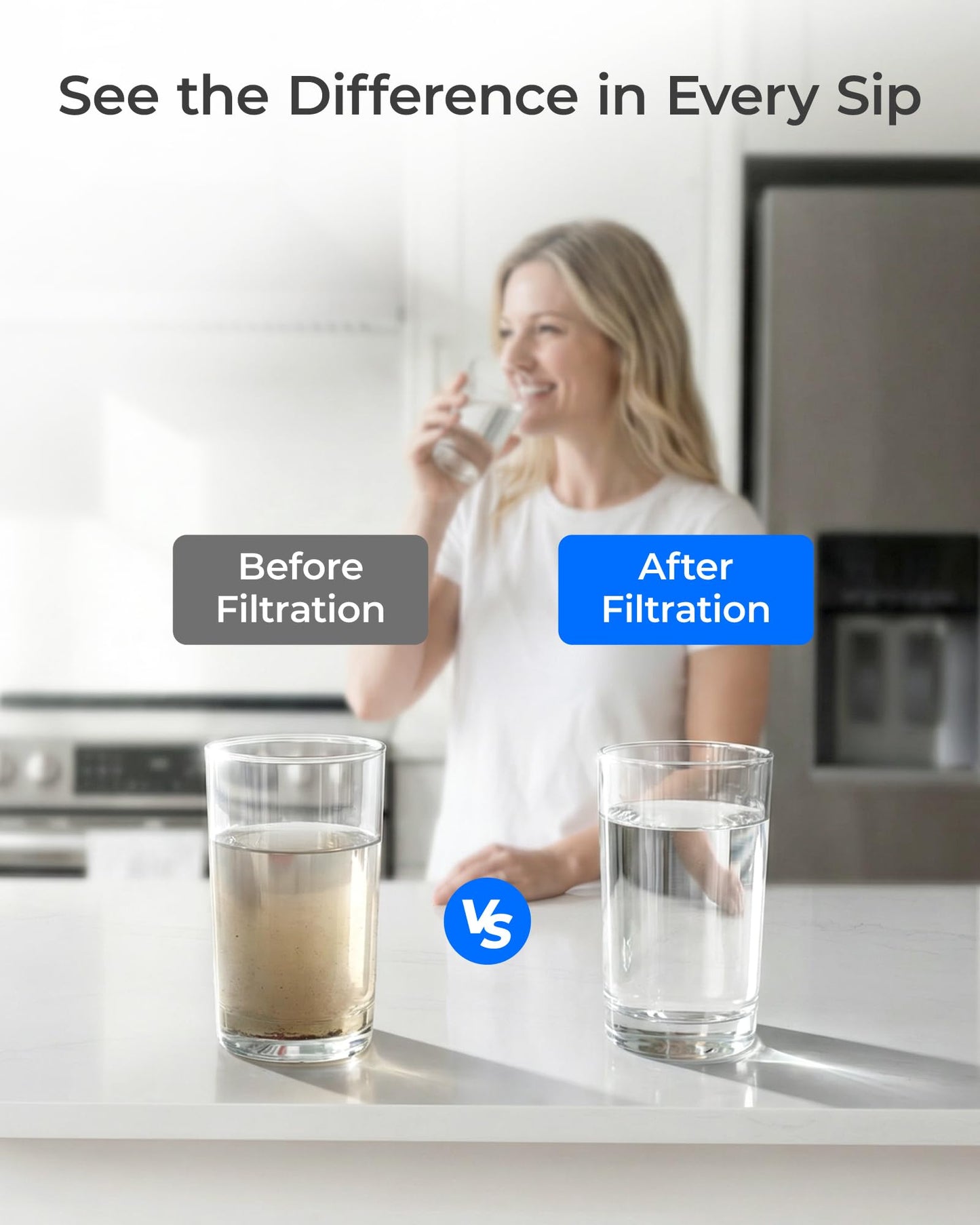 Waterdrop CS-52 Refrigerator Water Filter, Replacement for Bosch® 640565, Whirlpool® WHKF-R-PLUS, EVOLFLTR10, 3M® Cuno CS-52, CS-51, W1085590, 51000, WD-F26B, 3 Filters