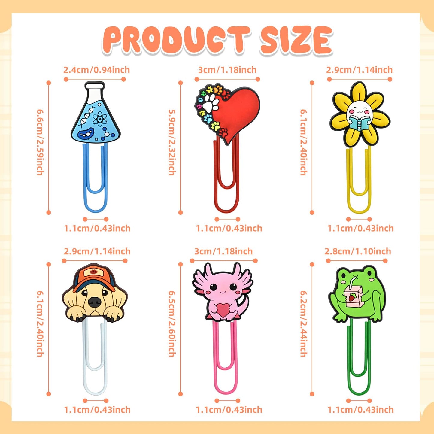 200 PCS Random Paper Clips Metal Paperclip Large Size Paper Clip Cute Bookmark Colorful Office Supplies Bookmark Clamp Desk Accessories Stationery Gifts