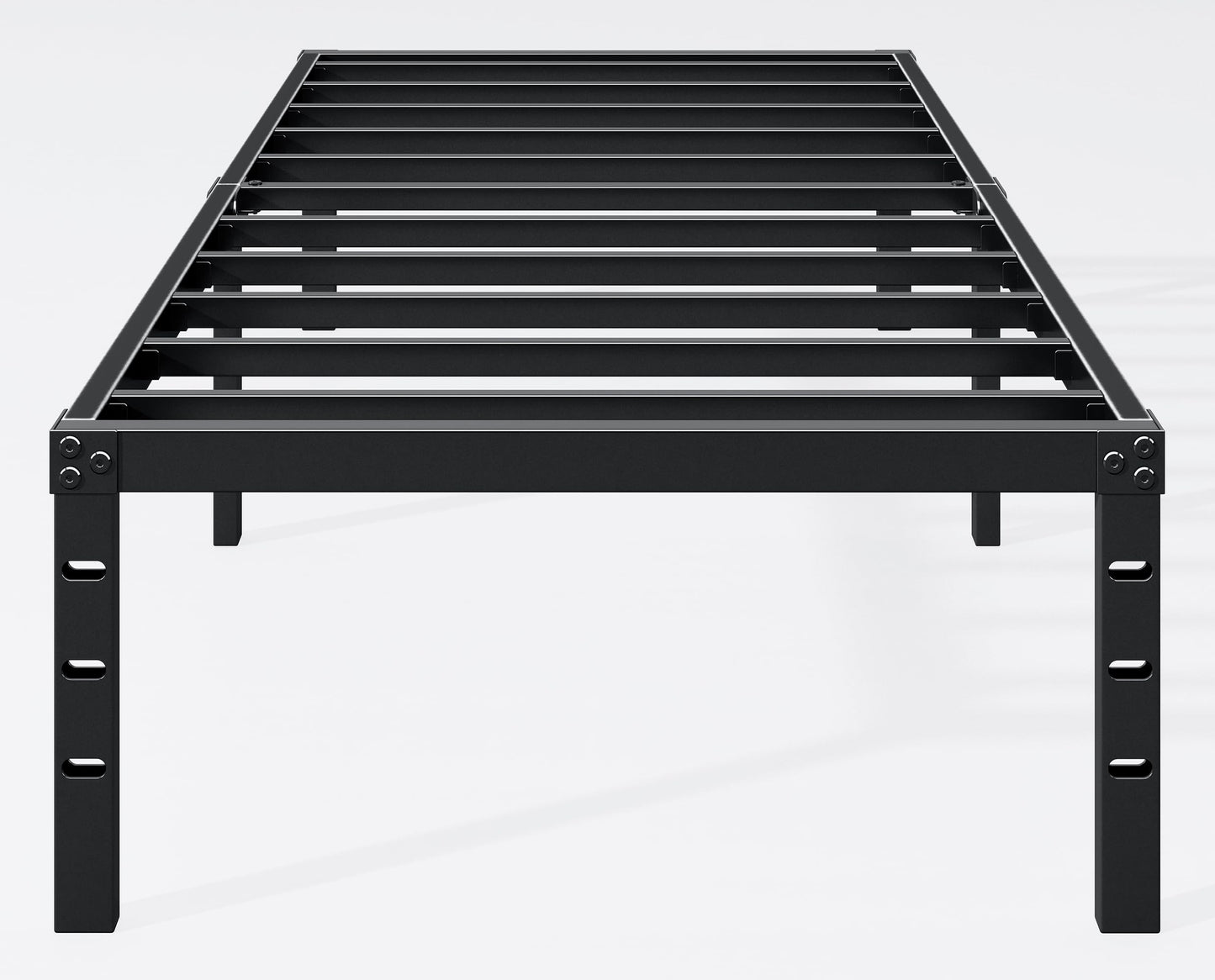 Hafenpo 18 Inch Twin Bed Frame - Sturdy Metal Platform Twin Size, No Box Spring Needed, Heavy Duty, Easy Assembly, Strong Bearing Capacity, Under Bed Storage, Black