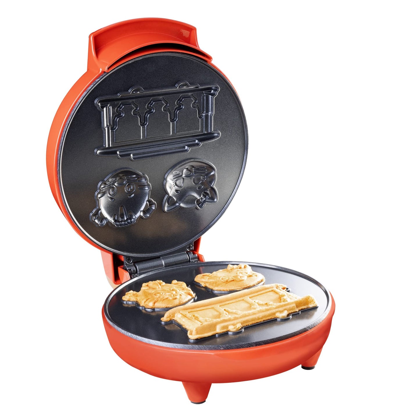 Daniel Tiger's Neighborhood Waffle Maker -Electric Nonstick Mini Waffle Iron for Kids, Makes 3D Character Waffles & Pancakes (Daniel Tiger, Katerina Kittycat, Trolley), Fun Breakfast Kitchen Appliance