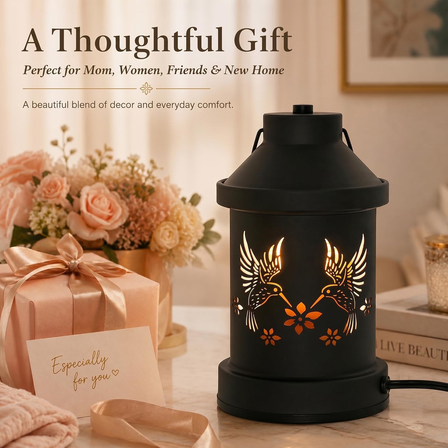 Hummingbird Candle Warmer Lamp Timer - Mothers Day Gifts for Mom, Birthday Gifts for Women, House Warming Gifts New Home Decor