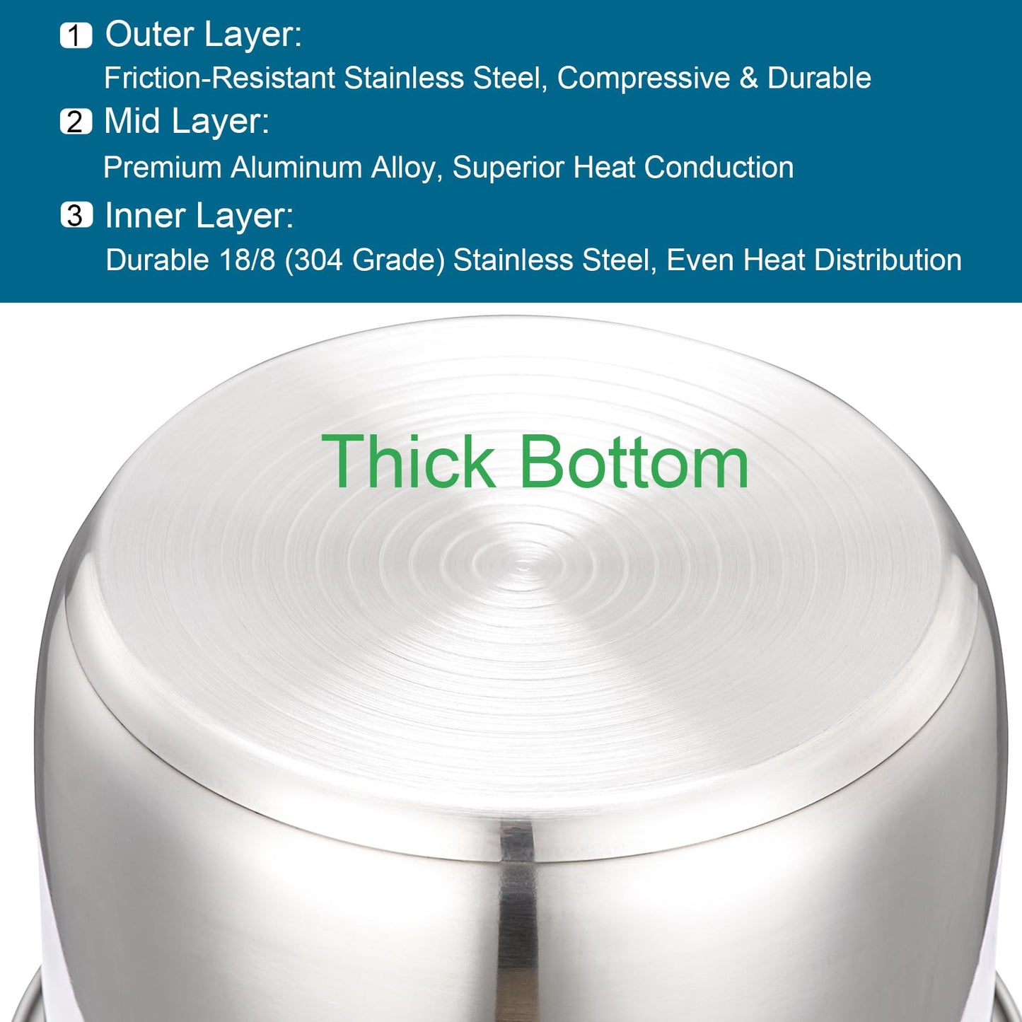 Replacement Pot for Instant Pot 8-Qt, 304 (18/8) Stainless Steel Inner Pot for Instant Pot 8-Quart, Upgrade Insert for Instantpot, Liner for Insta Pot 8 Qt with Thick Bottom, Non-Toxic (No Teflon)