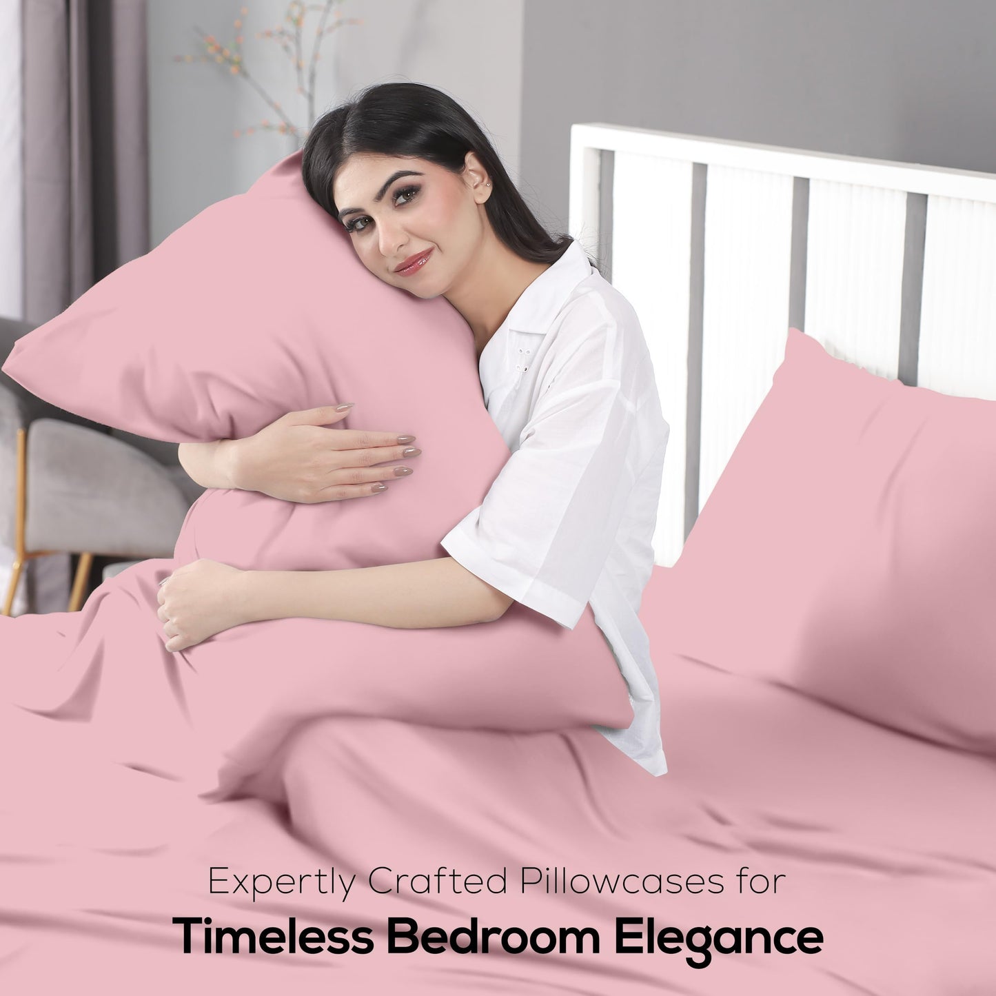 Utopia Bedding Queen Sheet Set - Jersey Knit Sheets 4 Piece – Cotton – Soft T-Shirt Stretchy Sheets (Pink)