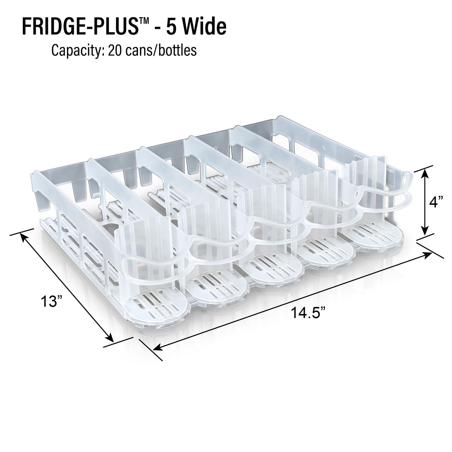 Display Technologies, Fridge-Plus Drink Organizer for Refrigerator Storage - Soda Can Dispenser and Soda Can Organizer Rack for Bar Fridge (Pack of 1)