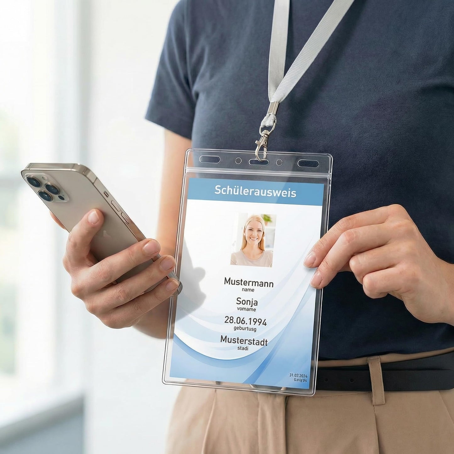 Mositear Vertical ID Badge Holders with Soft Edge (Sealable Fits 4x6 Inch Insert) (200 Pack), Waterproof Passport ID Card Holder, Name Tag Holder, Name Badge Holders, Zipper Plastic Badge Holder
