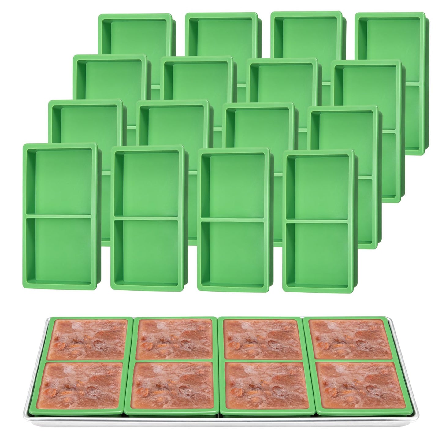 Silicone Tray Dividers for Harvest Right Freeze Dryer Medium and Small Trays, 16 Pieces Green Silicone trays for Harvest right freeze dryer accessories