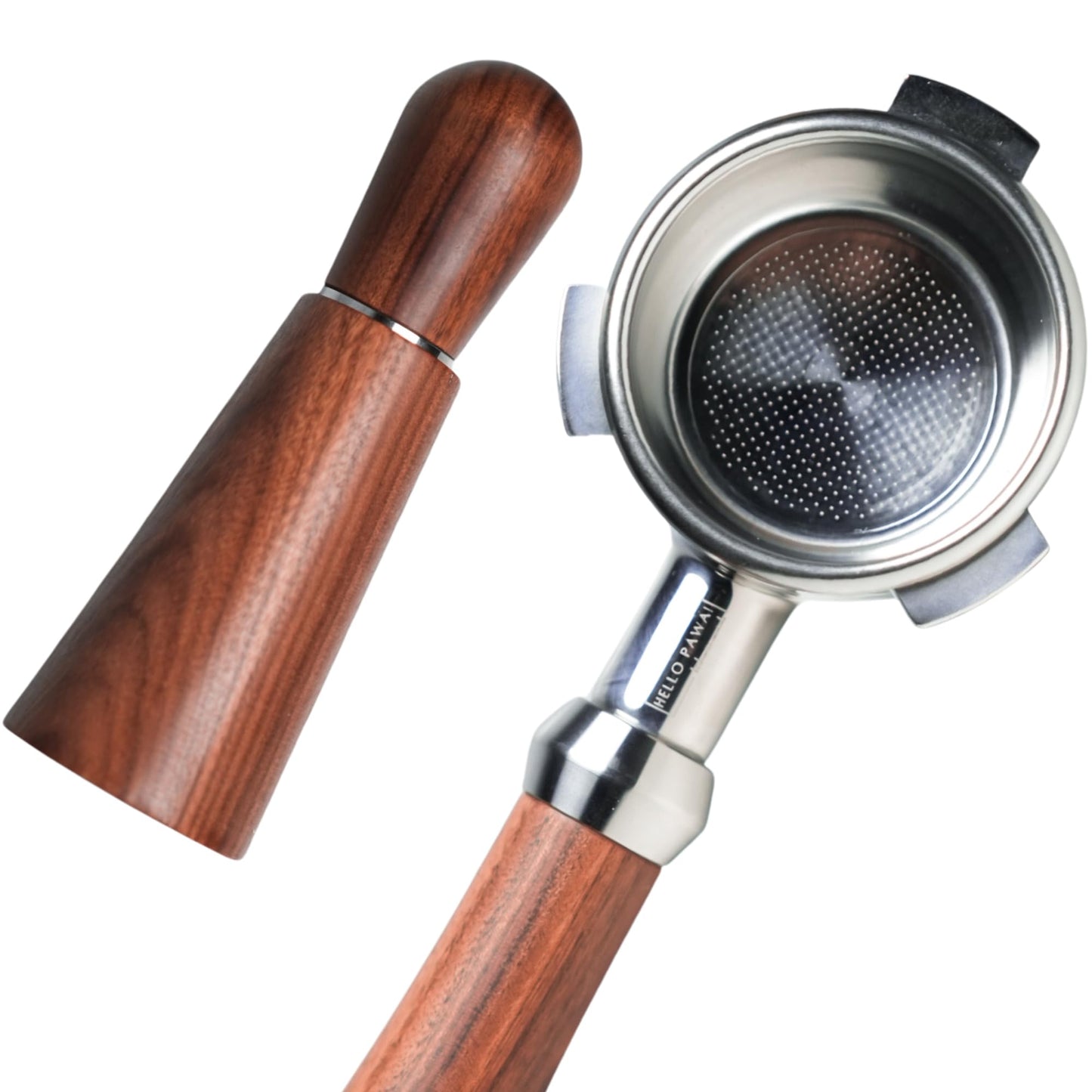 Pawa Bottomless Portafilter 54mm - Includes Filter Basket | Compatible with Breville Barista Express and 54mm Breville Machines (54mm Portafilter + WDT tool)
