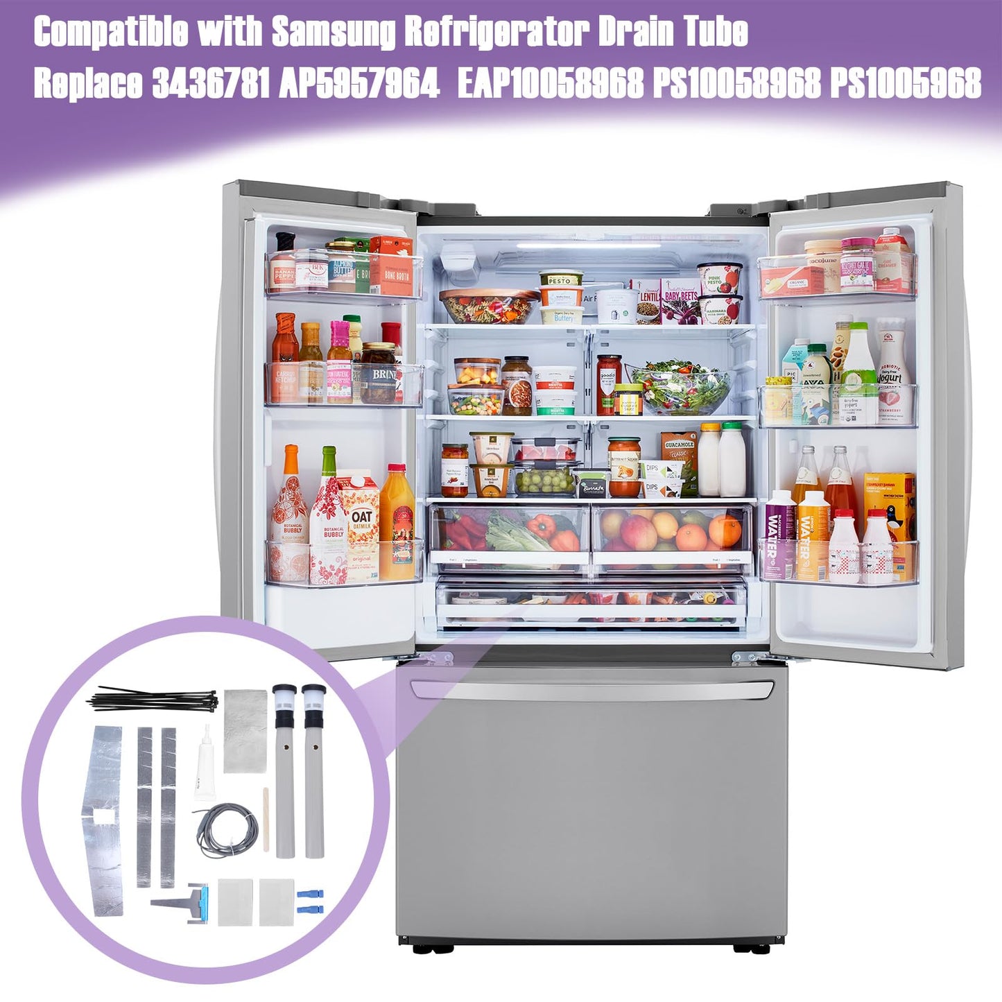 Sthovd DA82-01415A Secondary Heater and Moisture Kit Replacements For Samsung Refrigerator Water Leak Service Kit 3436781 AP5957964 EAP10058968 PS10058968 PS1005968 Refrigerator Water Leak Repair Kit