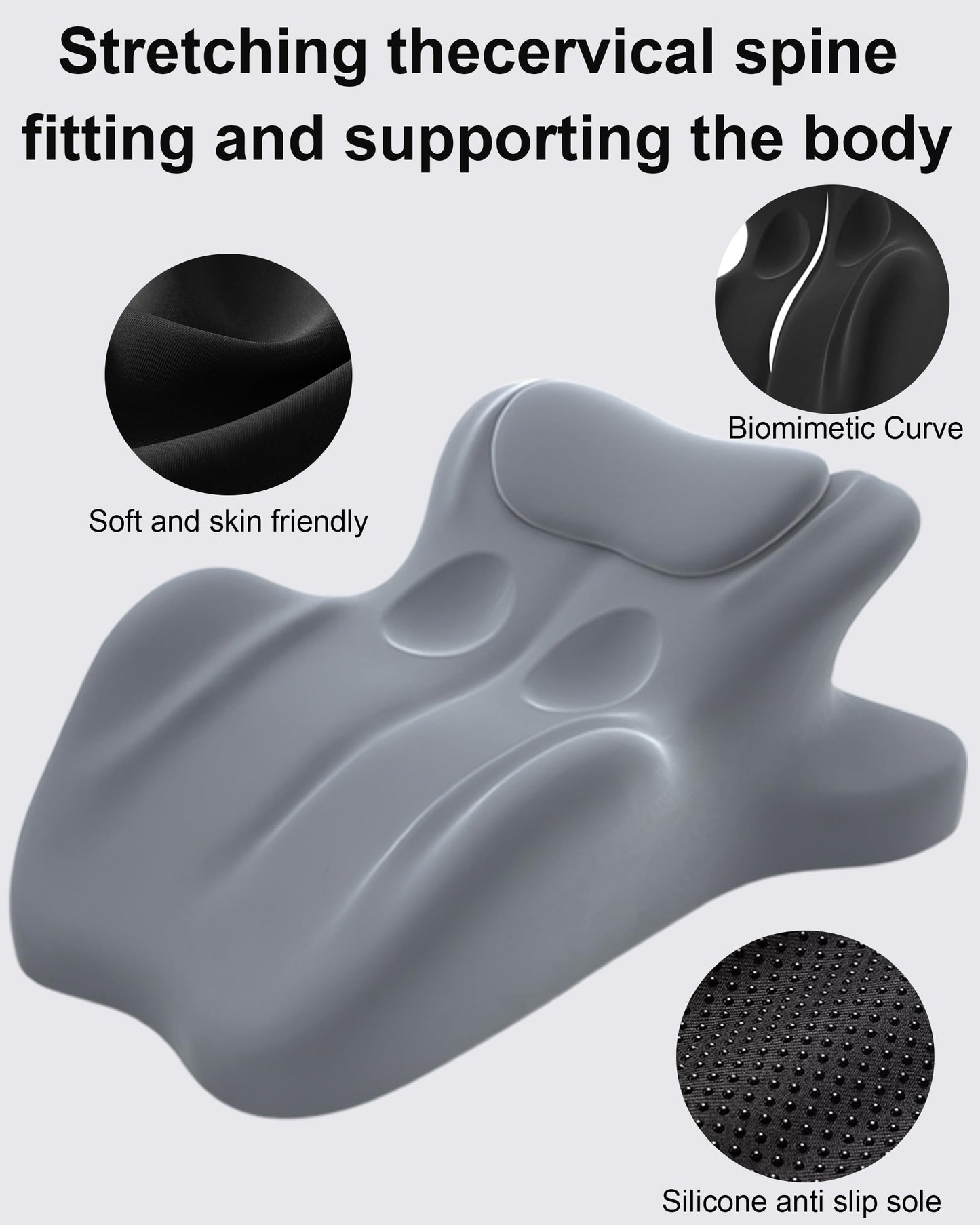 HOMEPAC Ergonomic Memory Foam Wedge Pillow, 27° Angled Support for Neck and Waist, Multi-Position Support Pillow - Grey (Plus Size 25.5 * 21.5 * 11.8 inch)