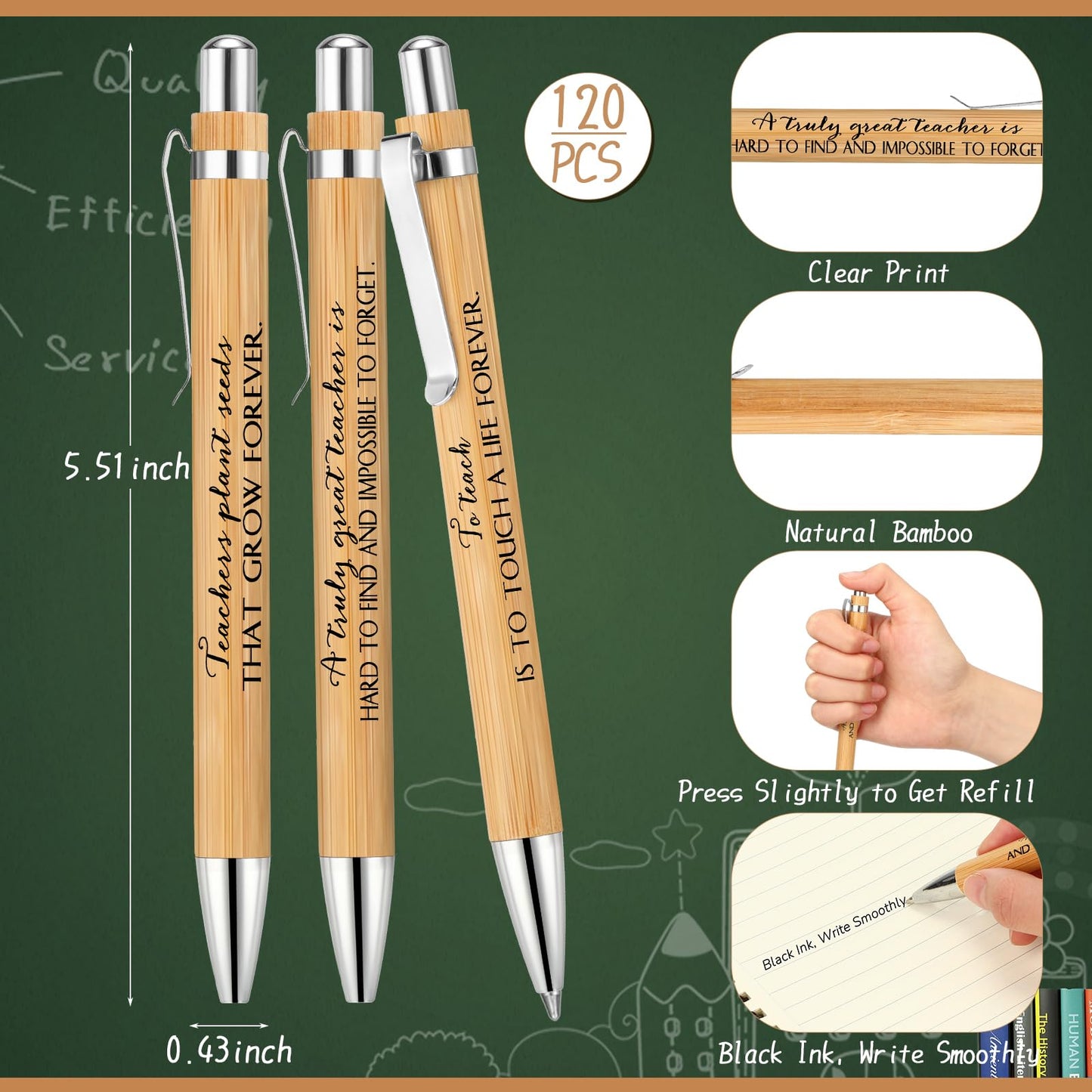 Kosiz 240 Pcs Graduation Teacher Appreciation Gifts Bulk Thank You Kraft Notebooks Inspirational Bamboo Ballpoint Pen Mini Journal Notebook End of Gift Ideas for Teachers School Team Group Women Men