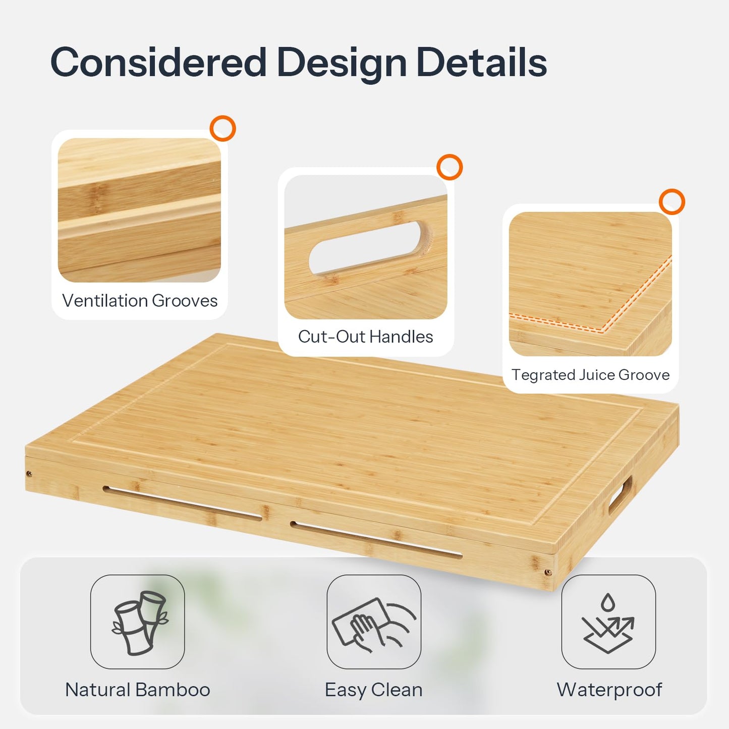 HOOBRO Bamboo Stove Top Cover, Noodle Board Stove Cover, Stove Top Cover Board for 30”x22” Electric Stove, Gas Burners, Stove Cover Cutting Board for Kitchen, Sink, Oven, Natural YL77TL01