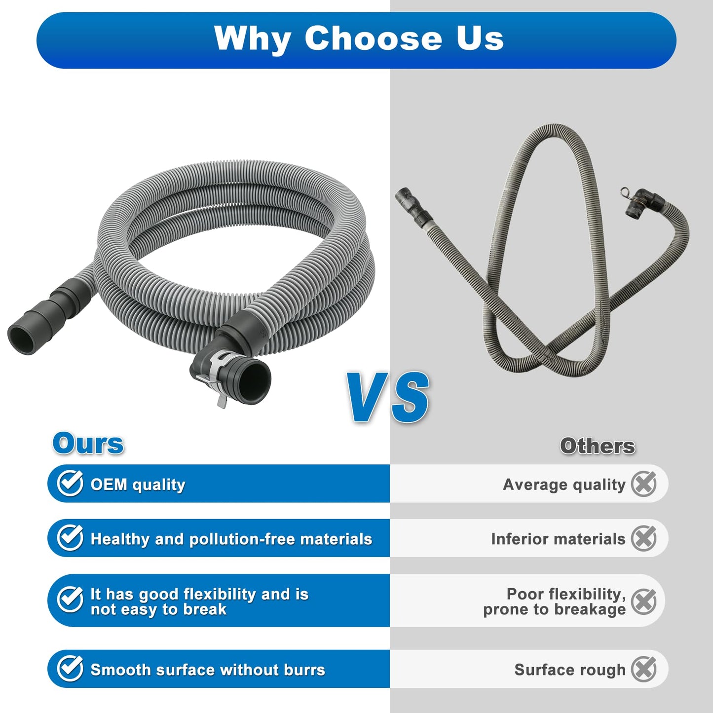 DD97-00403E (A) Drain Hose Assembly Compatible with samsung DW80K5050U DW80R9950U DW80J3020U DW80R5061U etc Dishwasher (some Models), Replace Number: AP6981640 PS12749174 EAP12749174 PD00069562 etc
