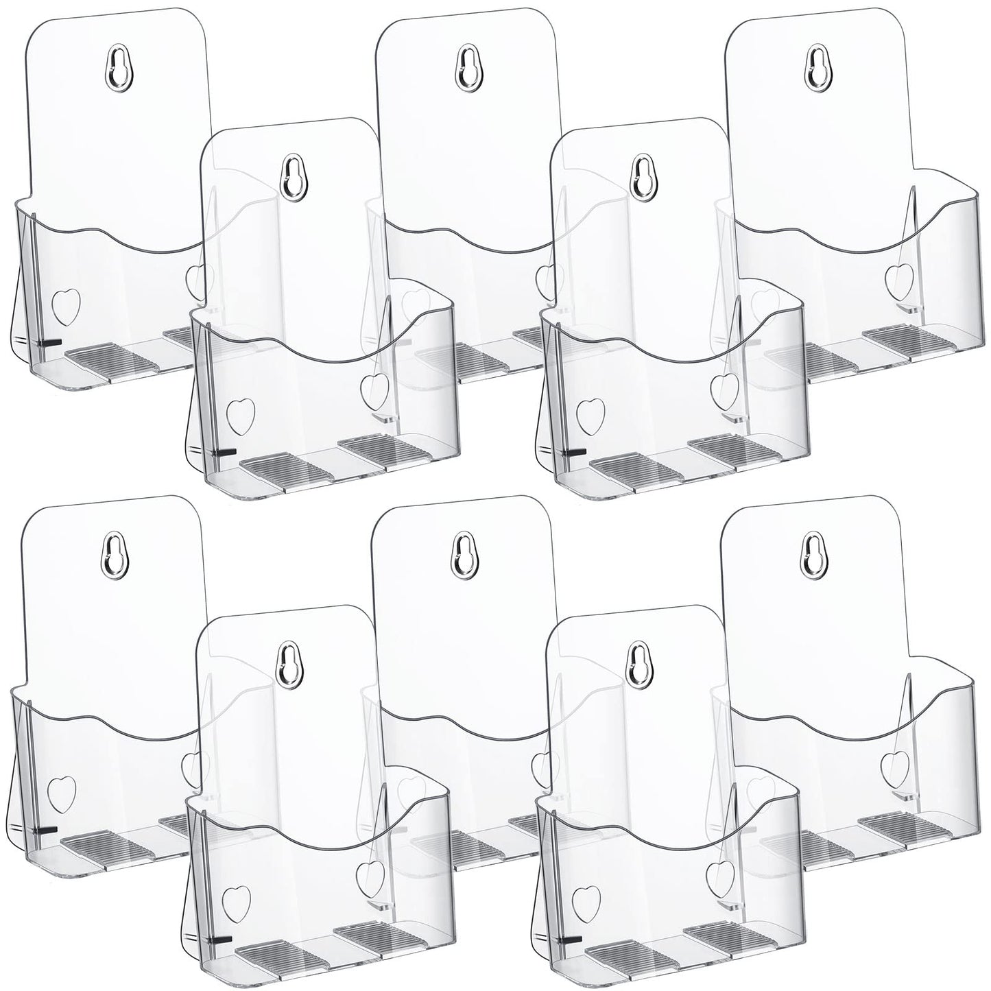 Chinco 10 Pack 6x8 Inch Acrylic Brochure Holders Bulk Commercial Menu Stands, Wall Mountable Display for School, Restaurants, Wedding, Literature, Pamphlets, Flyers and Trifold Documents