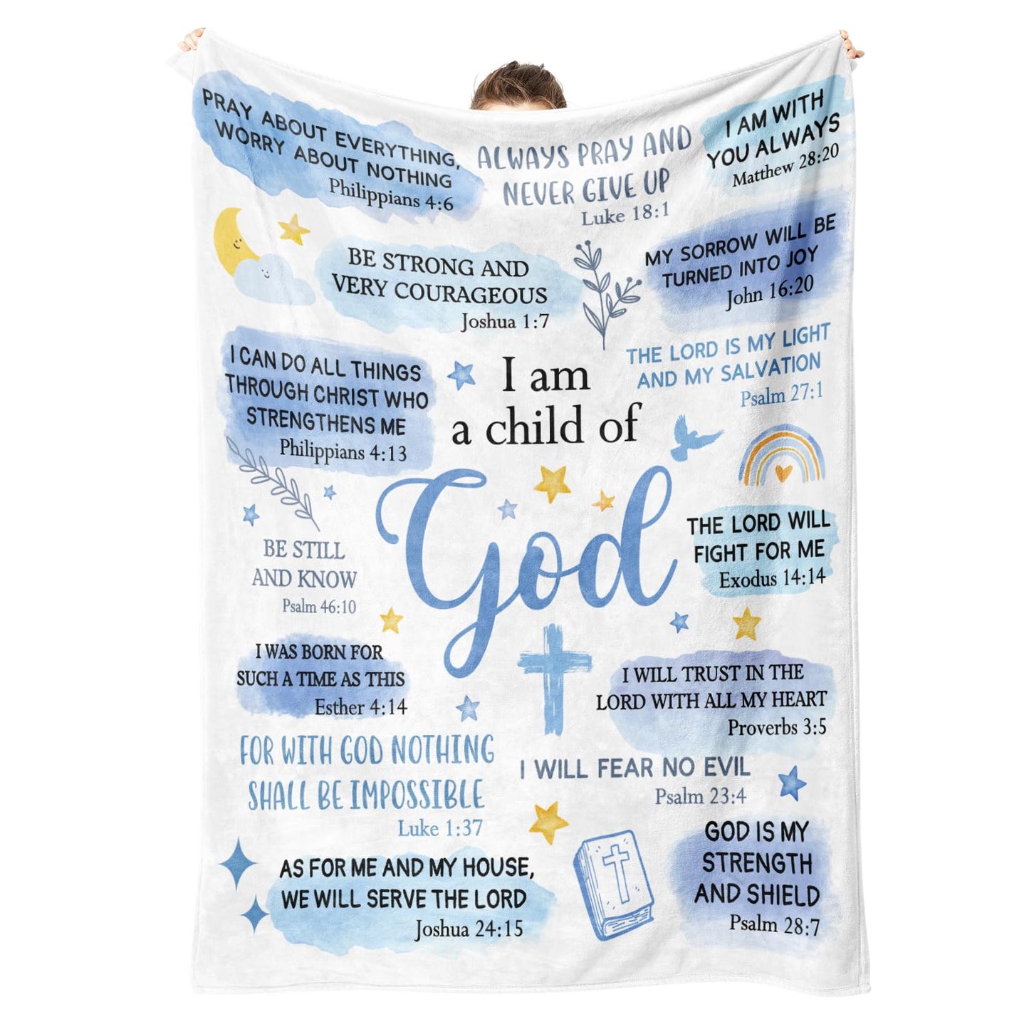 Encoink Baptism Gifts for Boys, I Am a Child of God Blanket, Christian Gifts for Men Birthday, Teen Boy Gifts Trendy Stuff, Inspirational Confirmation & First Communion Gifts for Boys (50 * 60)