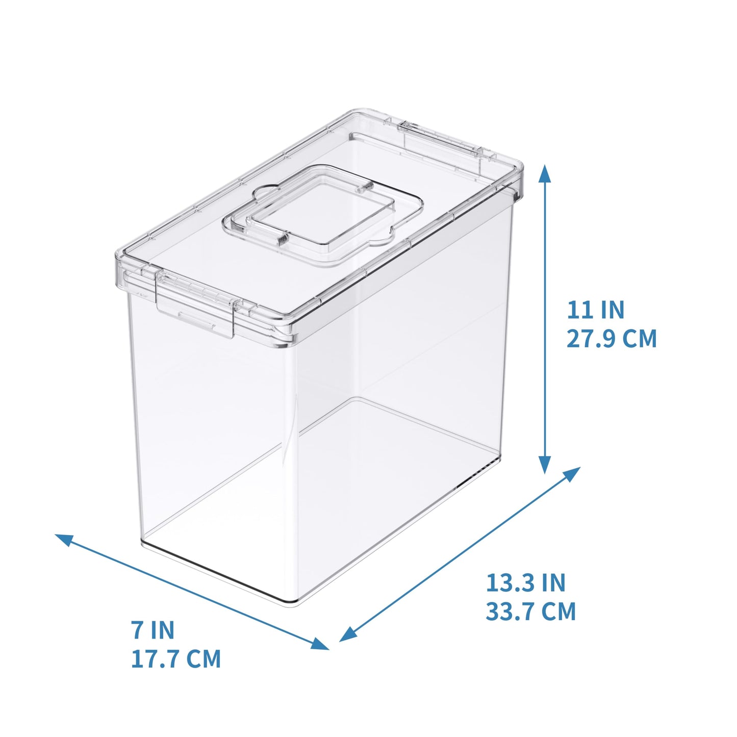 Simply Tidy Clear Letter File Storage Case with Top Handle - Waterproof & Dustproof Organizer for Documents, Craft Supplies & Office Materials, 1 Pack