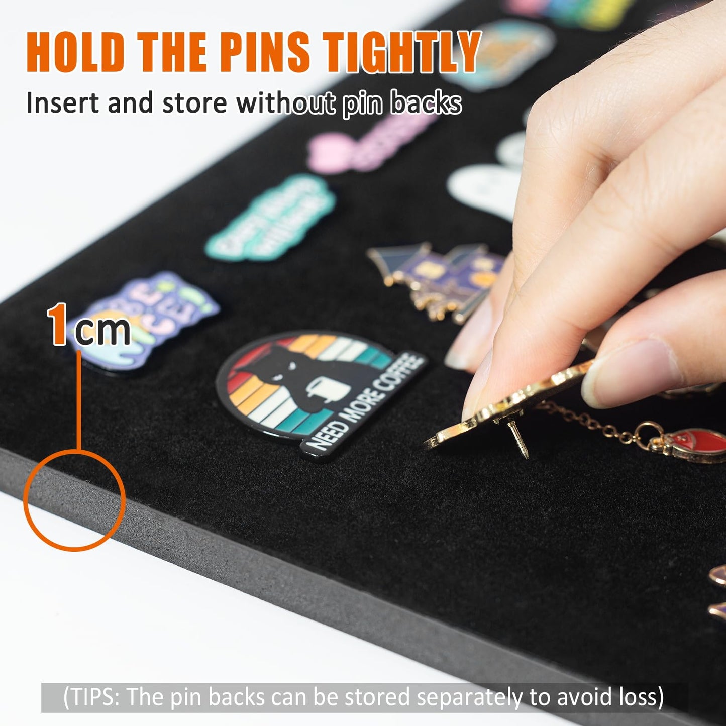 Enamel Pin Display Frame, 11x11 Shadow Box for Wall and Tabletop Display, Pin Collection Display, Pin Holder, Black