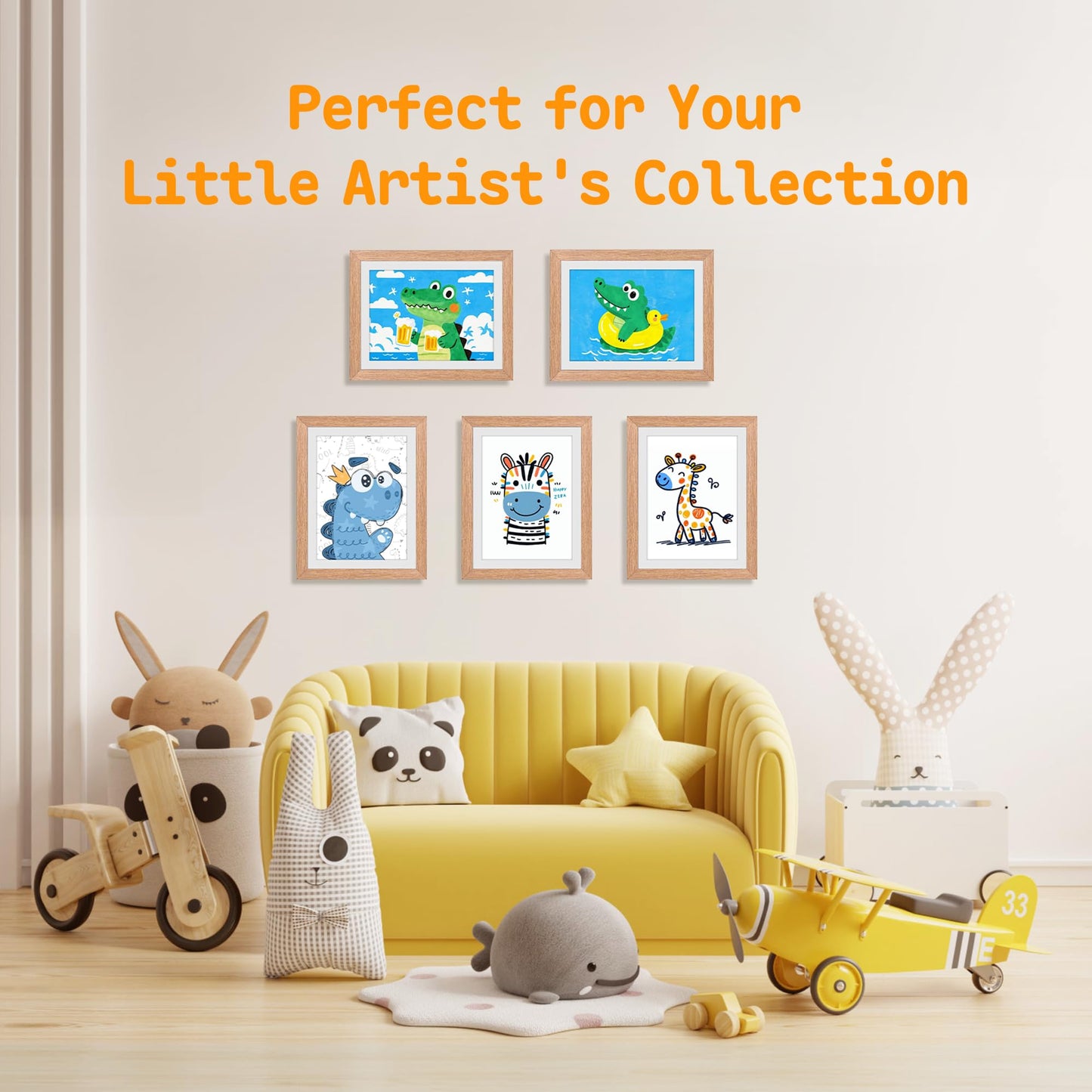 4 Pack Kids Artwork Frames Changeable 8.5 x 11 Inch Children Art Projects Children Art Frames Front Opening Picture Display Frame Holds 150 Drawings for Craft Storage, Room Decor, Portfolio, Wood