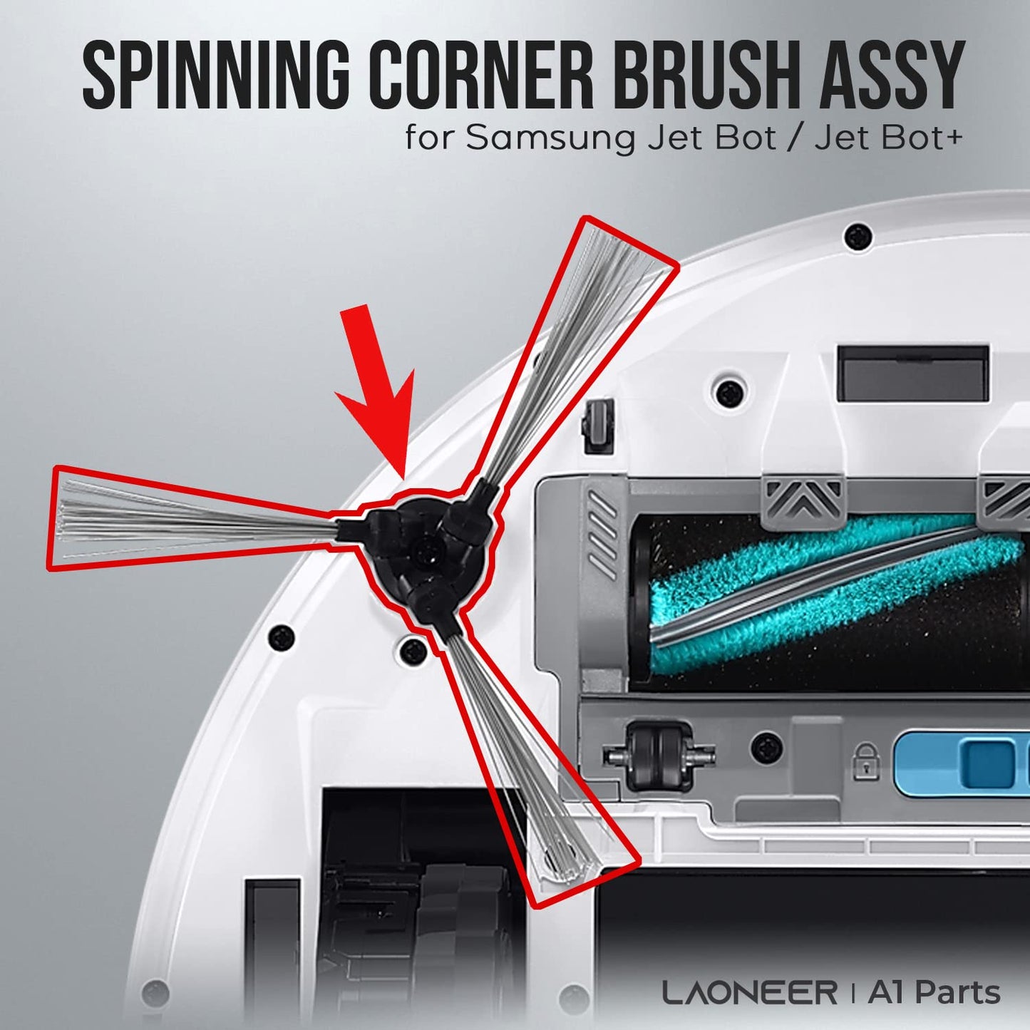 Laoneer (OEM) A1PartsPro for Samsung JetBot/Jet Bot + / VR30T85513W / VR30T80313W Vacuum Spinning Corner Side Brush Replacement Accessories