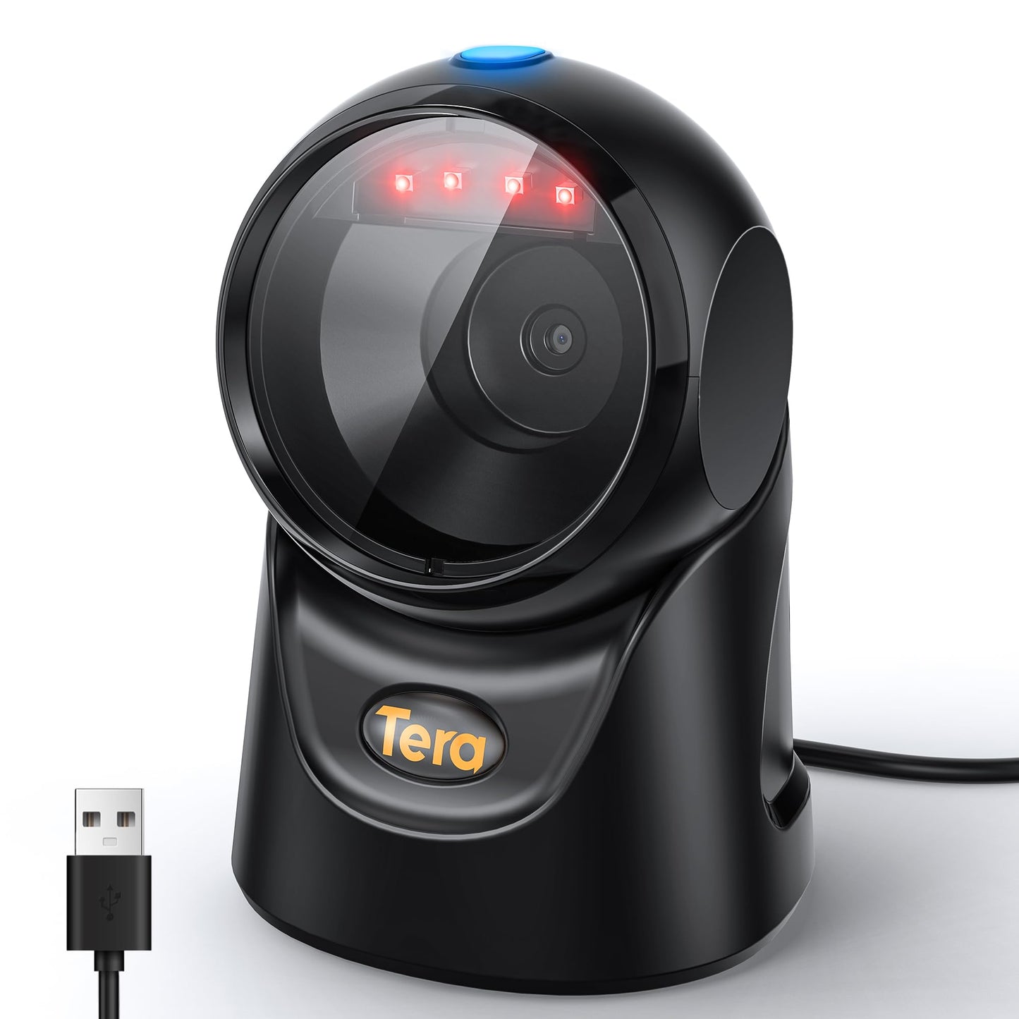 Tera Barcode Scanner Handsfree Omnidirectional: Desktop 1D 2D QR USB Wired Adjustable Angle Plug and Play Bar Code Reader for POS Supermarket Retail Store Mobile Payment Model 9700