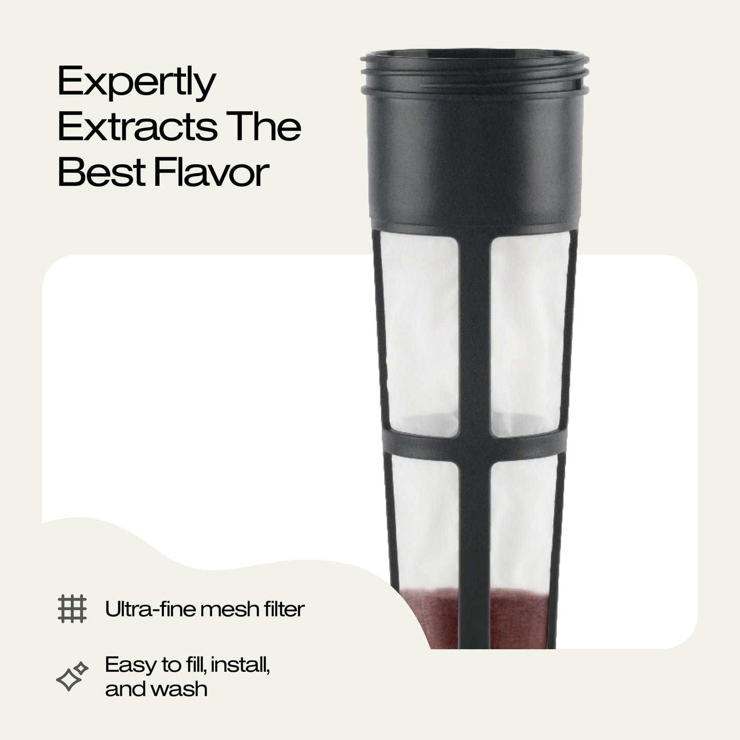 Takeya Deluxe Cold Brew Coffee Maker - BPA-Free Tritan Pitcher with Airtight Leakproof Lid, Silicone Grip Handle, Fine-Mesh Filter - Shatter-Proof, Dishwasher Safe, Made in USA - 2 Quart/Black