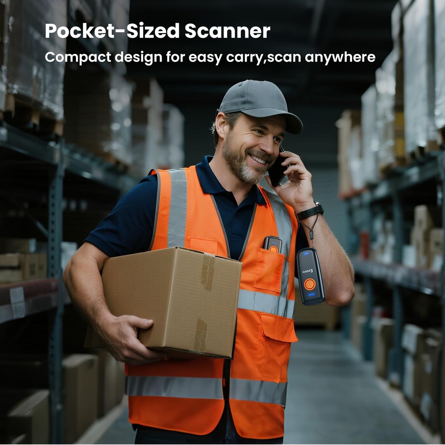 Eyoyo Mini Bluetooth Barcode Scanner: 1D Fast & Accurate Scanning, Wireless & USB Wired Bar Code Scanner for Inventory, Portable Barcode Reader Compatible with iPhone iPad Android Tablet POS Computer
