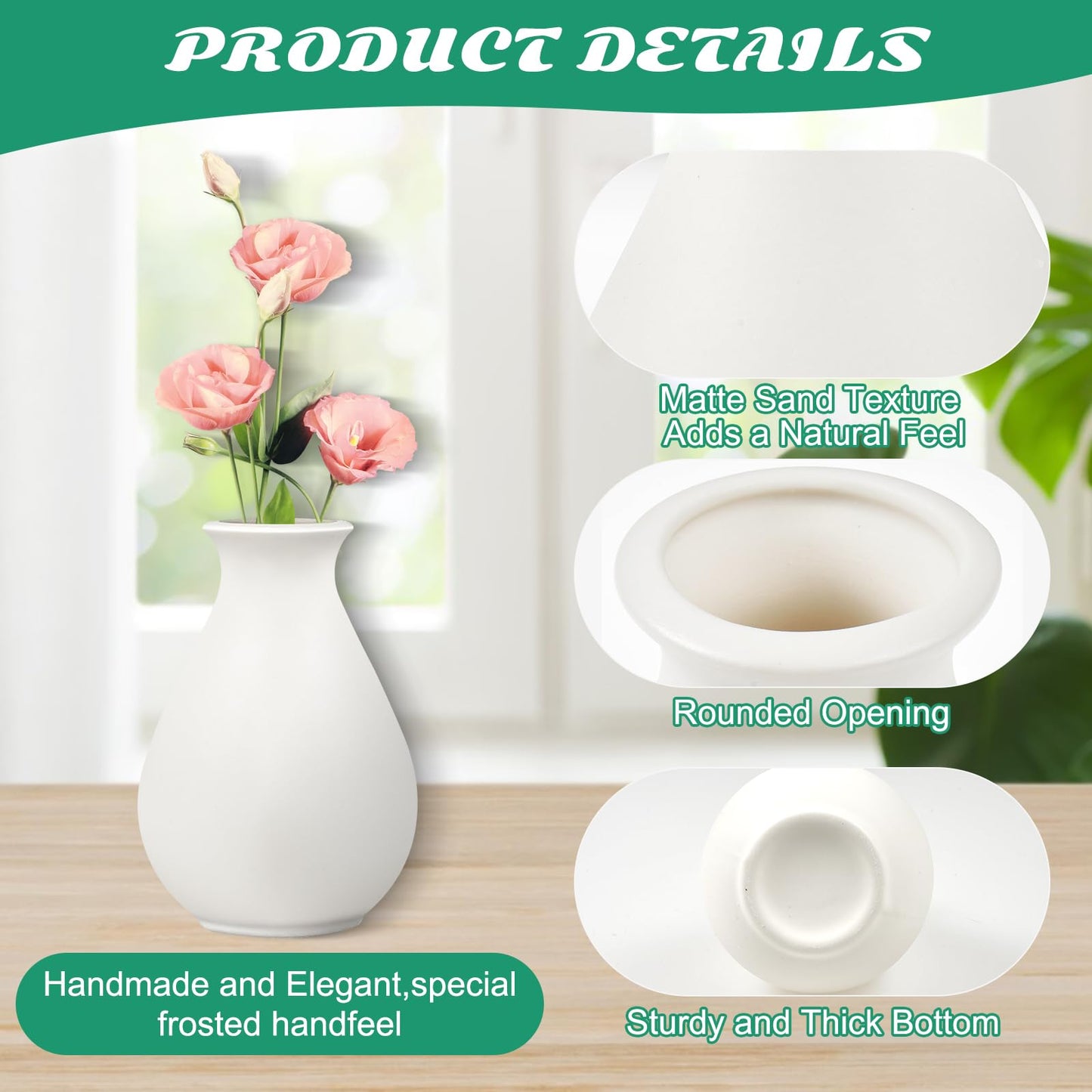 15 Pack White Ceramic Bud Vases Bulk, 3.9 Inch Premium Boho Small Flower Vases White Ceramic Vases for Centerpieces for Pampas Garss Dry Flowers Home Wedding Table Decor