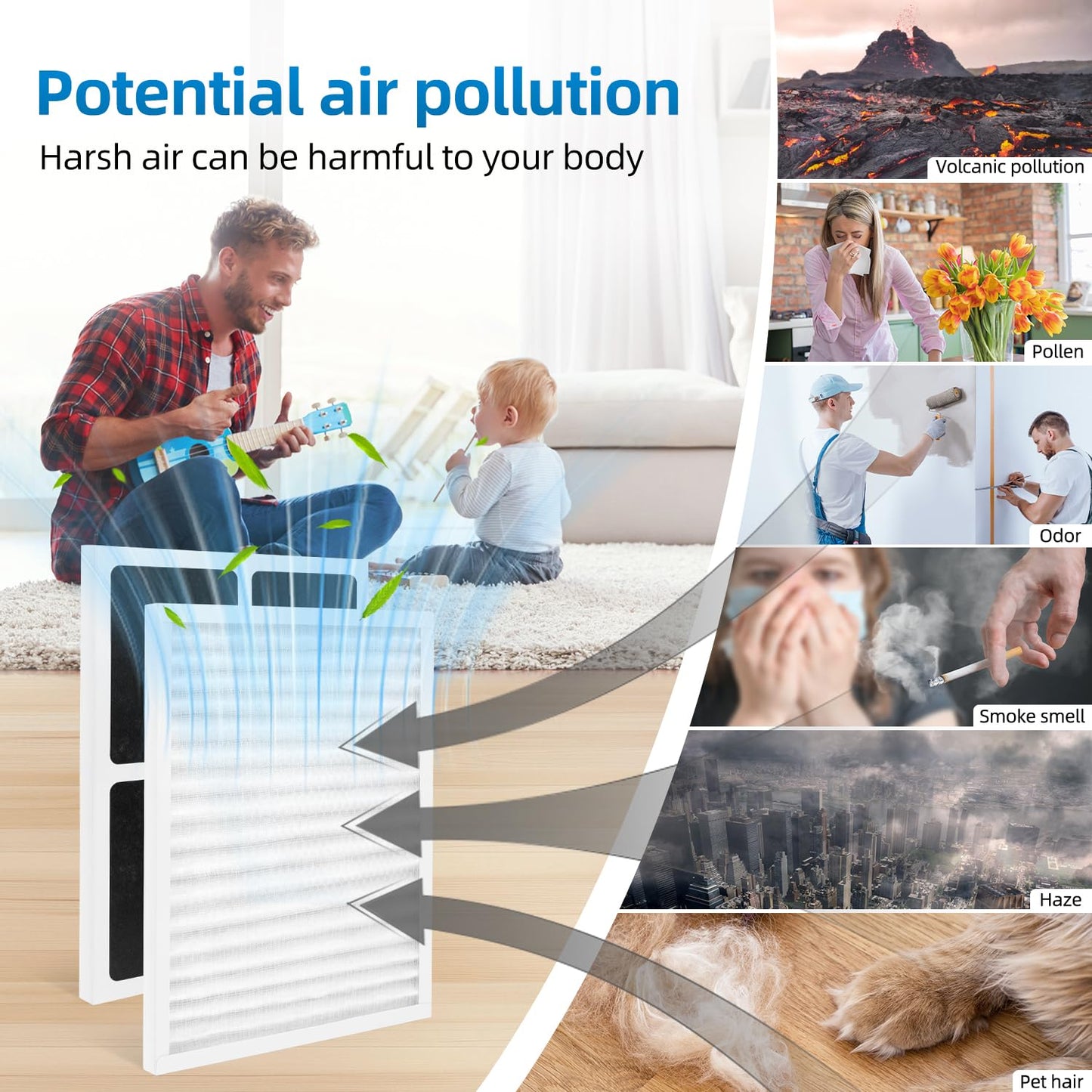 4 Pack 30920 Replacement Filter Compatible with Hunter HEPAtech 30920 fits 30050 30054 30055 30065 30070 30071 30075 30080 30177 30832 30882 30883 37055 37065 Air Purifiers,HEPA Carbon Filter