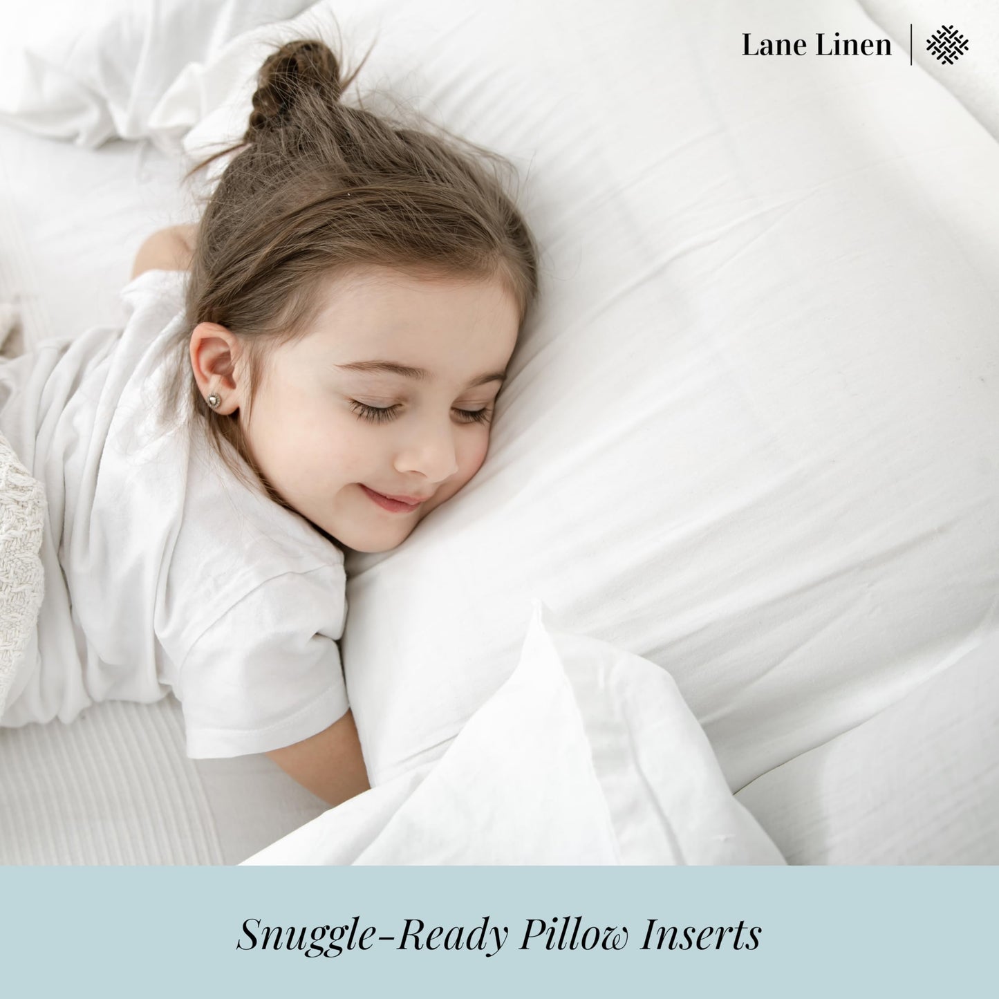 LANE LINEN Bed Pillows Standard Size Set of 4-20"x26" Medium Firm Down Alternative Pillows for Sleeping, Hotel Quality Back Stomach or Side Sleeper 4 Pack Pillow, Cooling Soft Easy Care - White