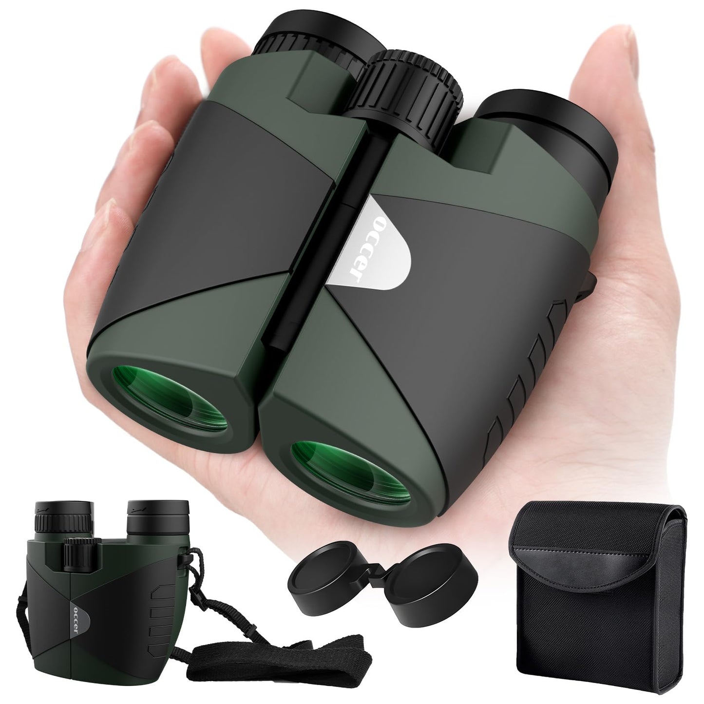 15x30 Compact Binoculars for Adults and Kids - Occer Large View High Powered Binoculars for Bird Watching - Lightweight Easy Focus Binocs with Low Light Vision for Hunting Cruise Ship Travel