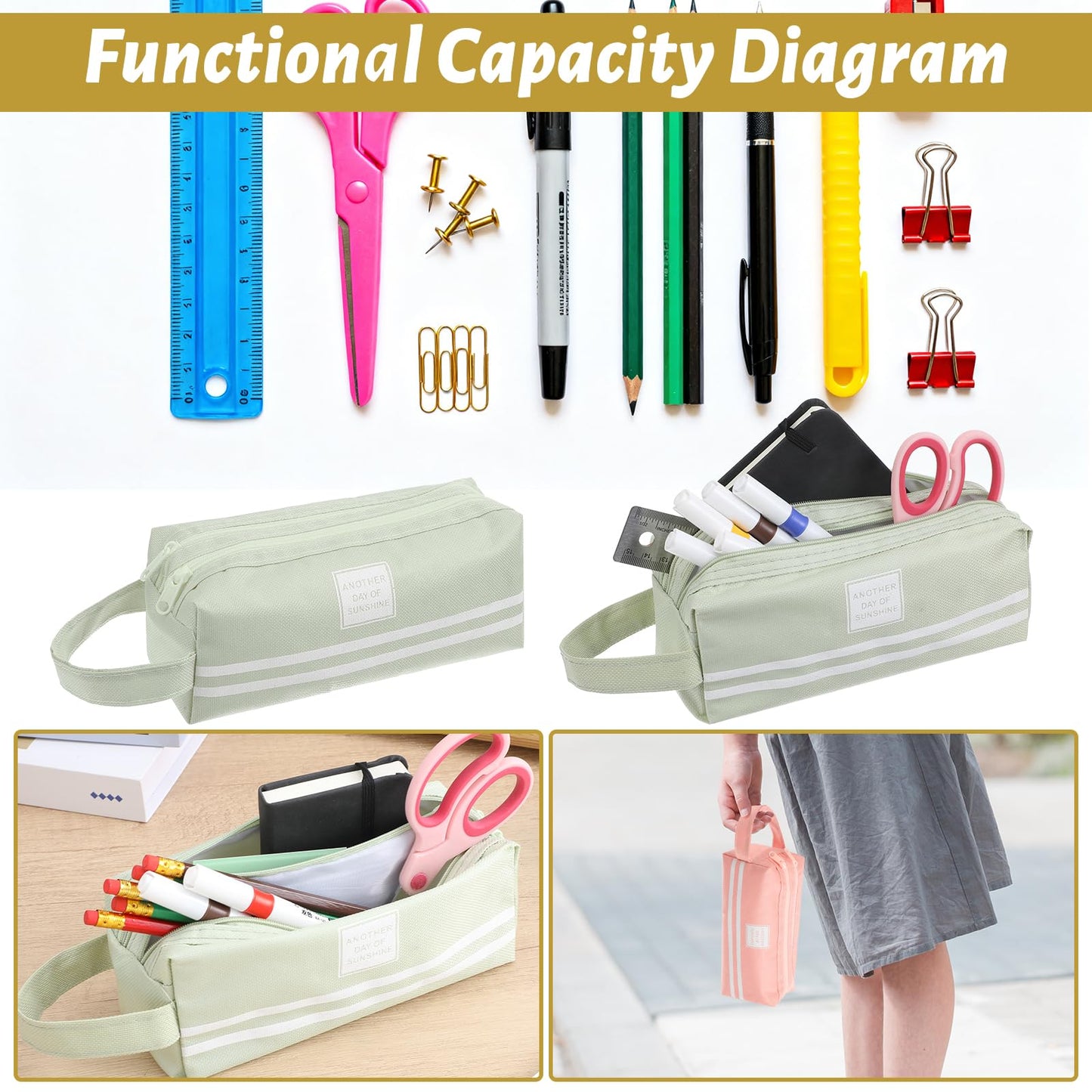 Caeuiciw 24 Pcs Cute Pencil Case Aesthetic Student Pencil Pouch Coin Pen Pouch Cosmetic Bag Office Stationery Organizer For Kids Teen School
