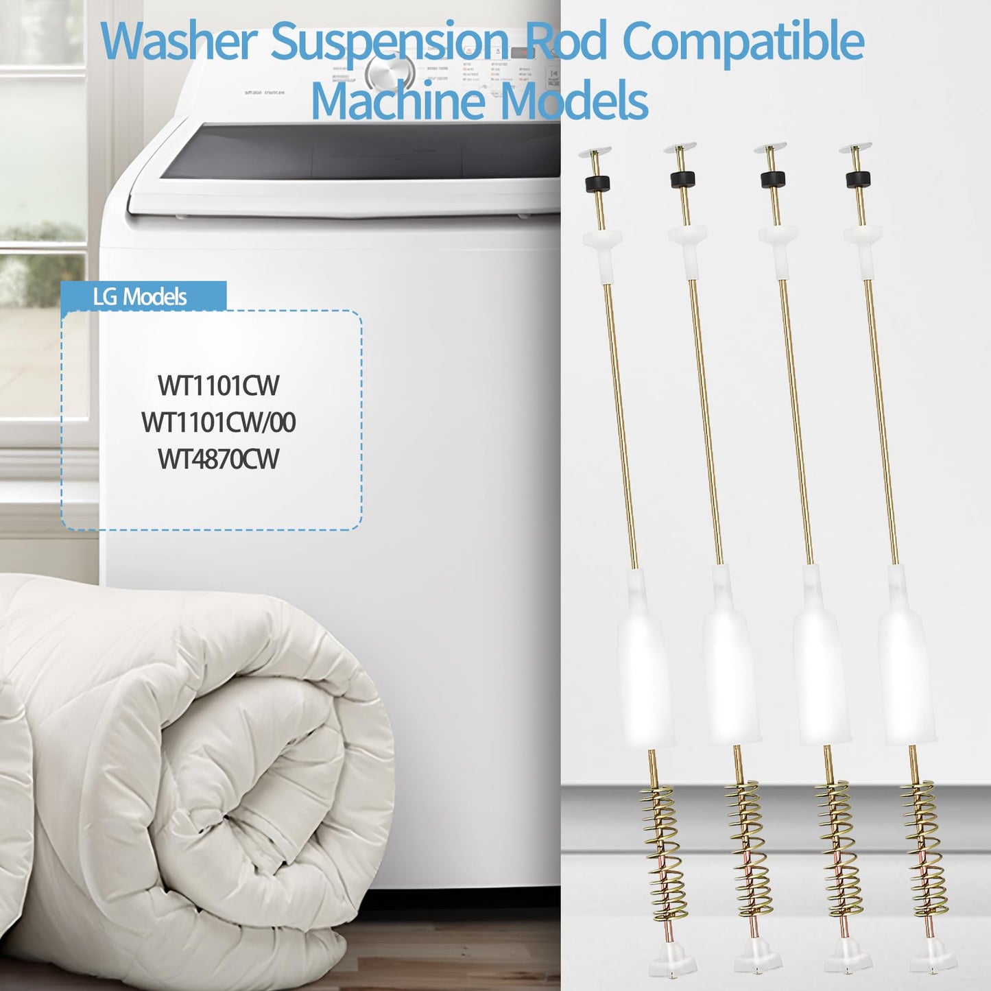 NLZQMBC Upgraded WT1101CW WT1101CW/00 WT4870CW Washer Suspension Rods Fit for LG Washer